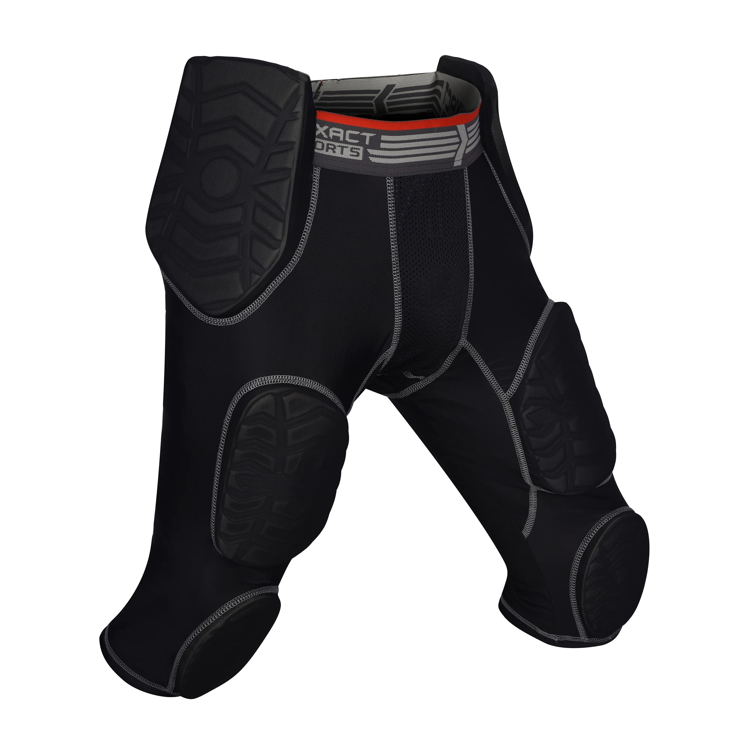 Exxact Sports Combat 7-Pad Adult Football Girdle for Men - Padded Compression Shorts with Cup Pocket | Protective Football Underwear for Training & Games | High-Performance Football Gear for Athletes