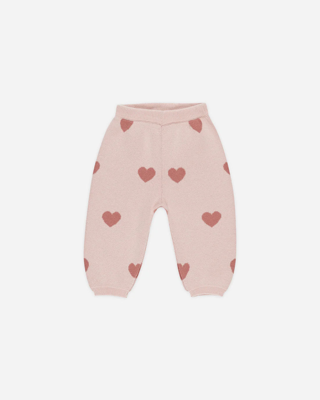 Rylee & Cru Heart Knit Sweatpants for Women - Soft Bubblegum Pink Joggers, Cozy Loungewear Pants for Casual Wear, Yoga, and Home Relaxation