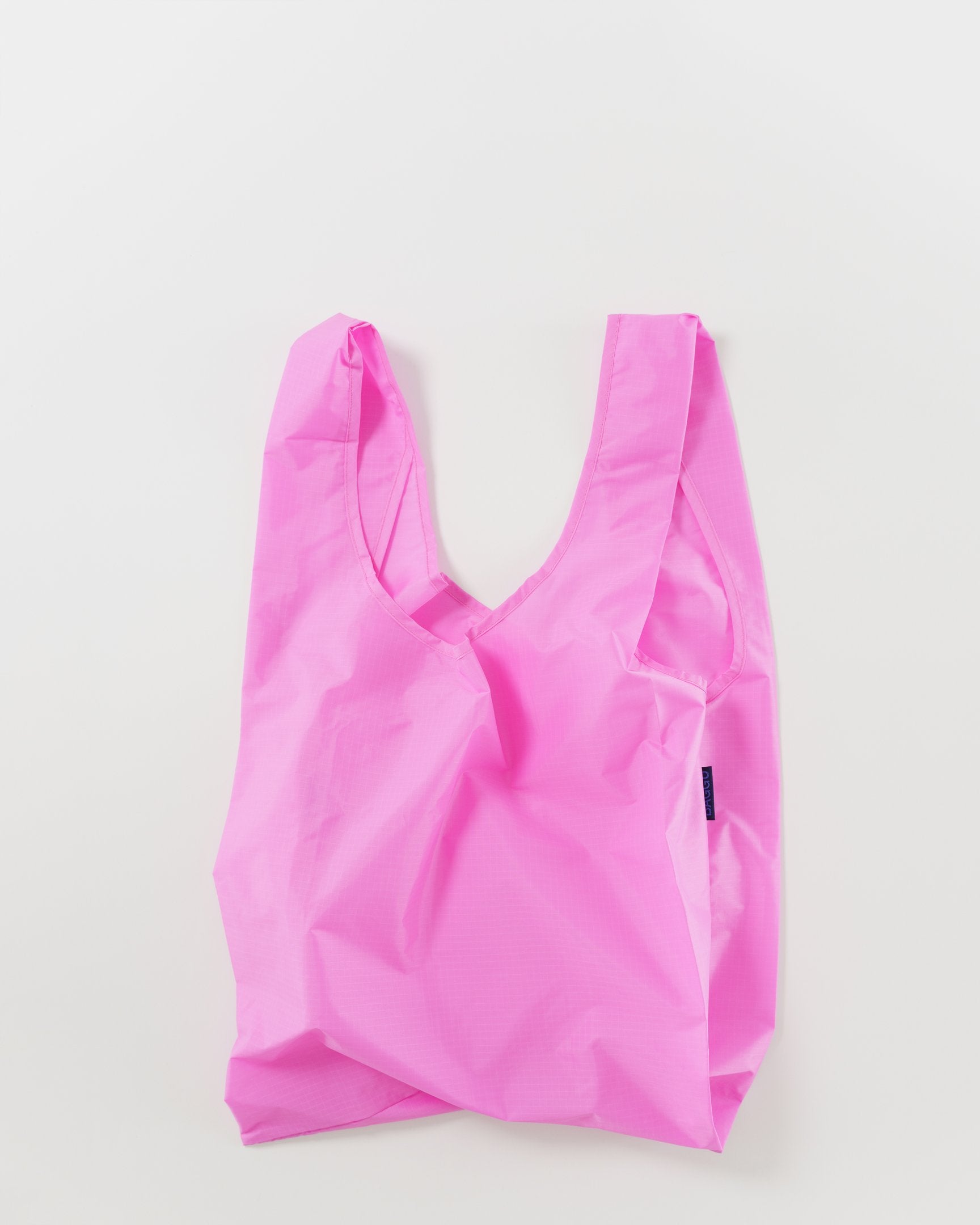 Baggu Standard Reusable Shopping Bag - Eco-Friendly Foldable Tote for Groceries & Beach (Bright Pink) | Perfect for Grocery Shopping, Travel & Daily Errands