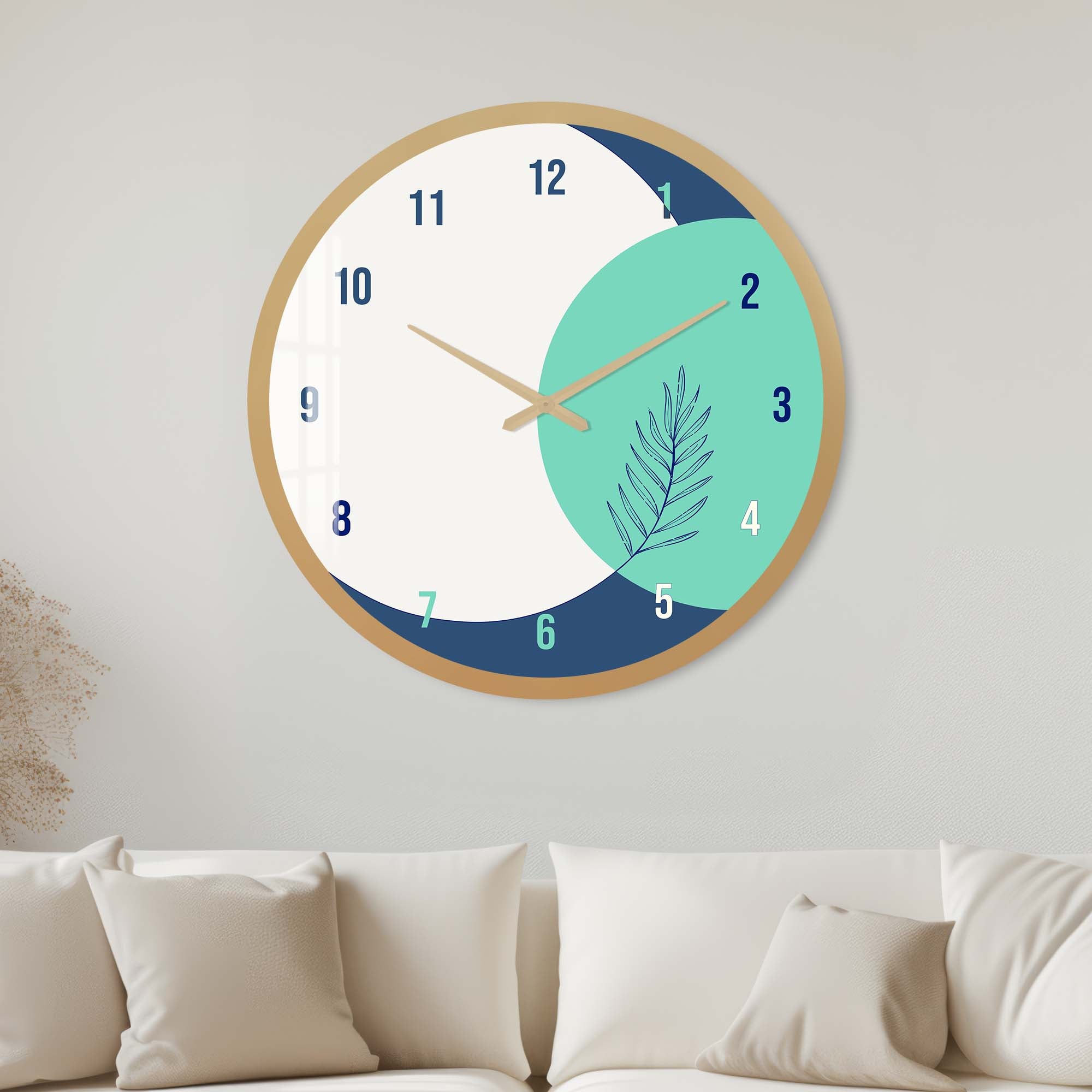 Zen Glass Wall Clock - Modern Silent Non-Ticking 12 Inch Round Clock for Home, Office, and Living Room Decor | Perfect for Bedroom, Kitchen, and Workspace