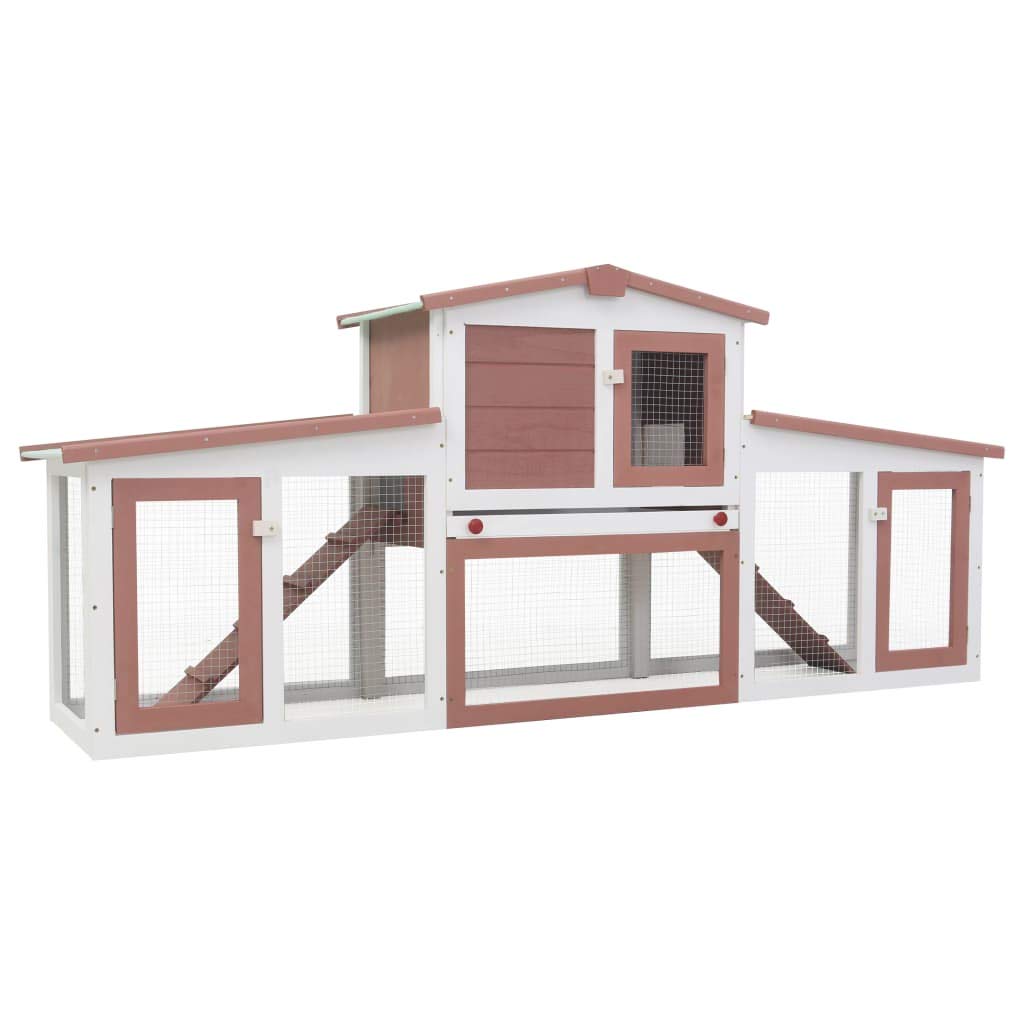 Premium Wooden Rabbit Hutch for Outdoor & Indoor Use - Waterproof Bunny Cage, Guinea Pig Coop, Small Animal House with Stairs & Nesting Box - 80.3
