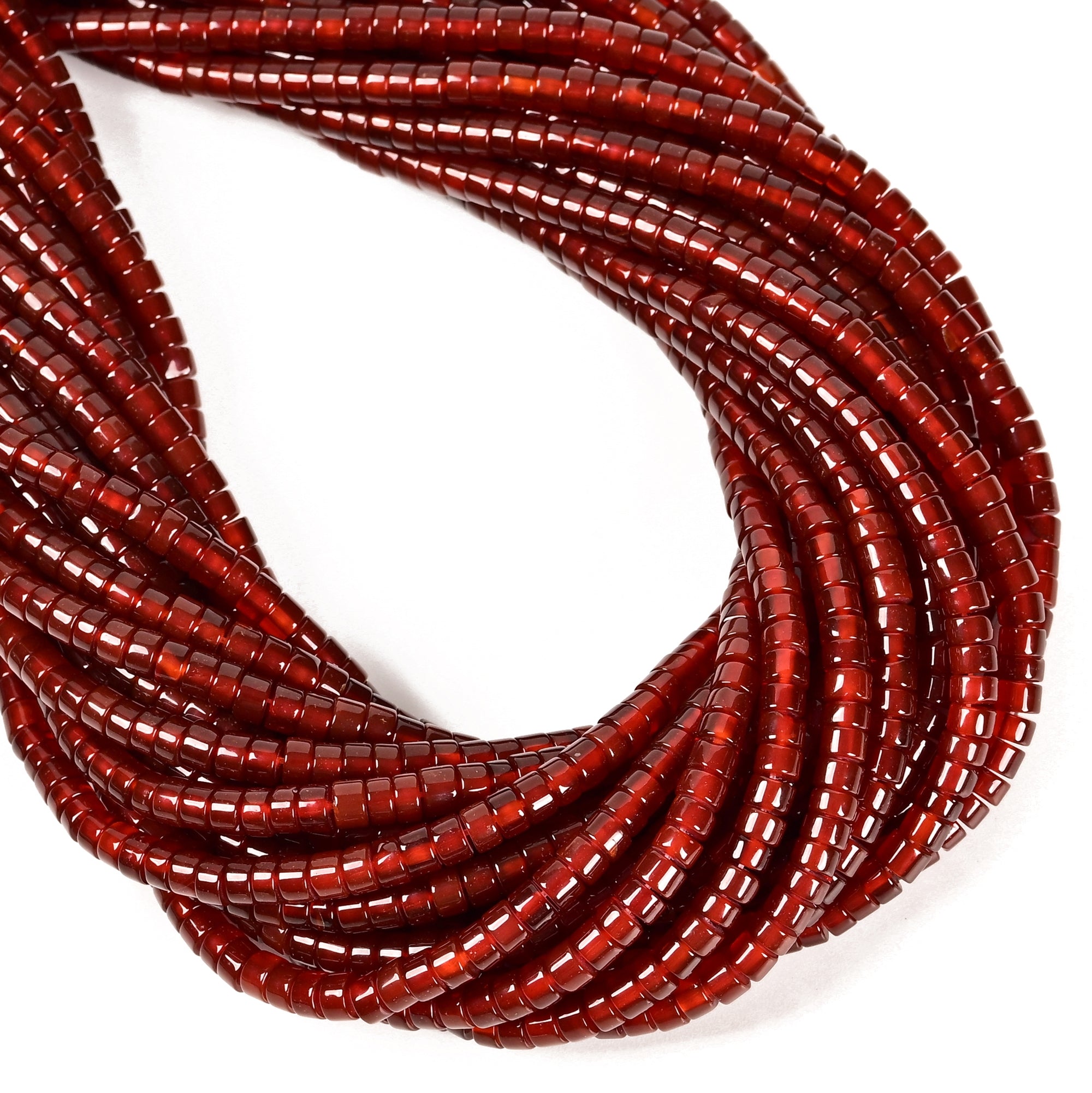 **Natural Carnelian Heishi Disc Beads 2x4mm 15
