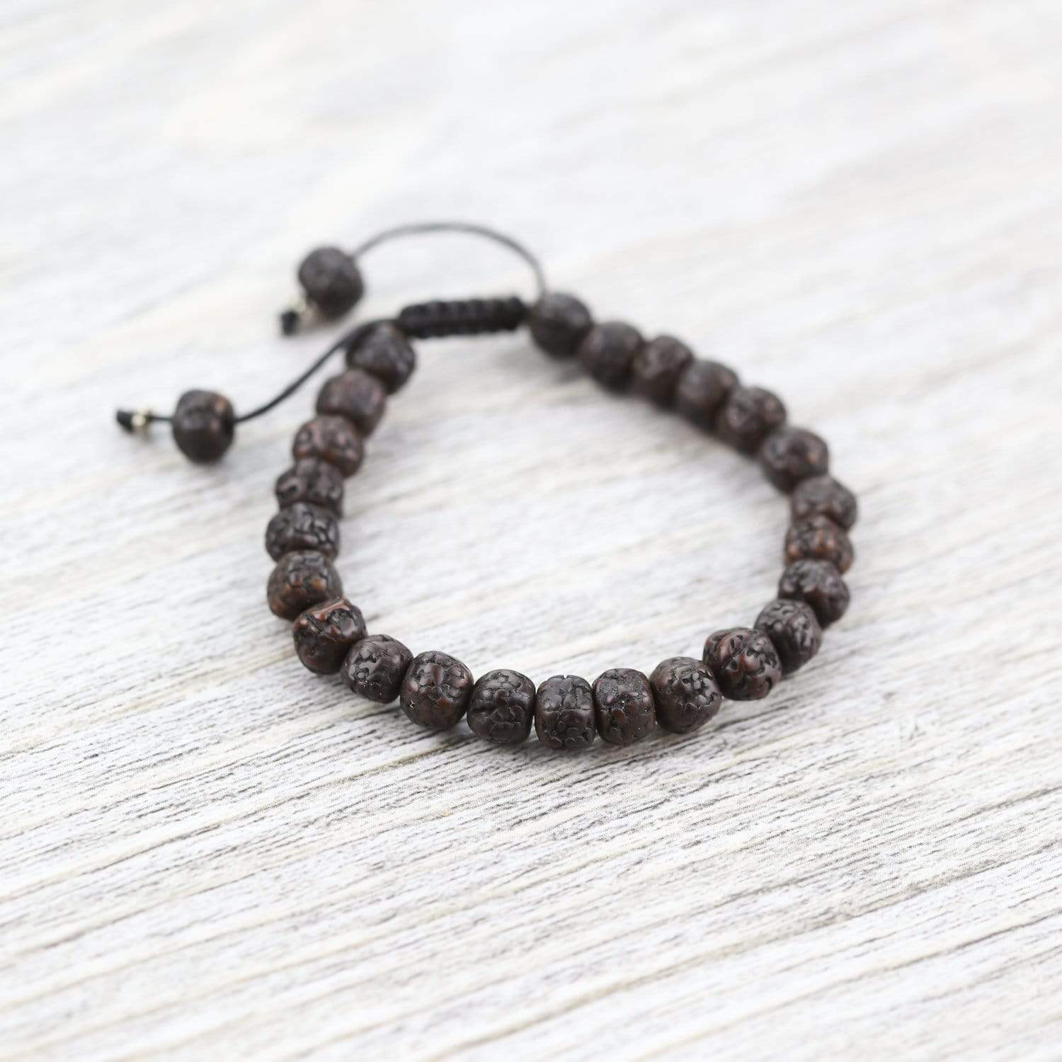 Authentic Aged Dark Rudraksha Bead Bracelet - 108+1 Mala Prayer Beads for Meditation, Yoga & Spiritual Protection - Handmade Hindu Buddhist Prayer Jewelry for Men & Women
