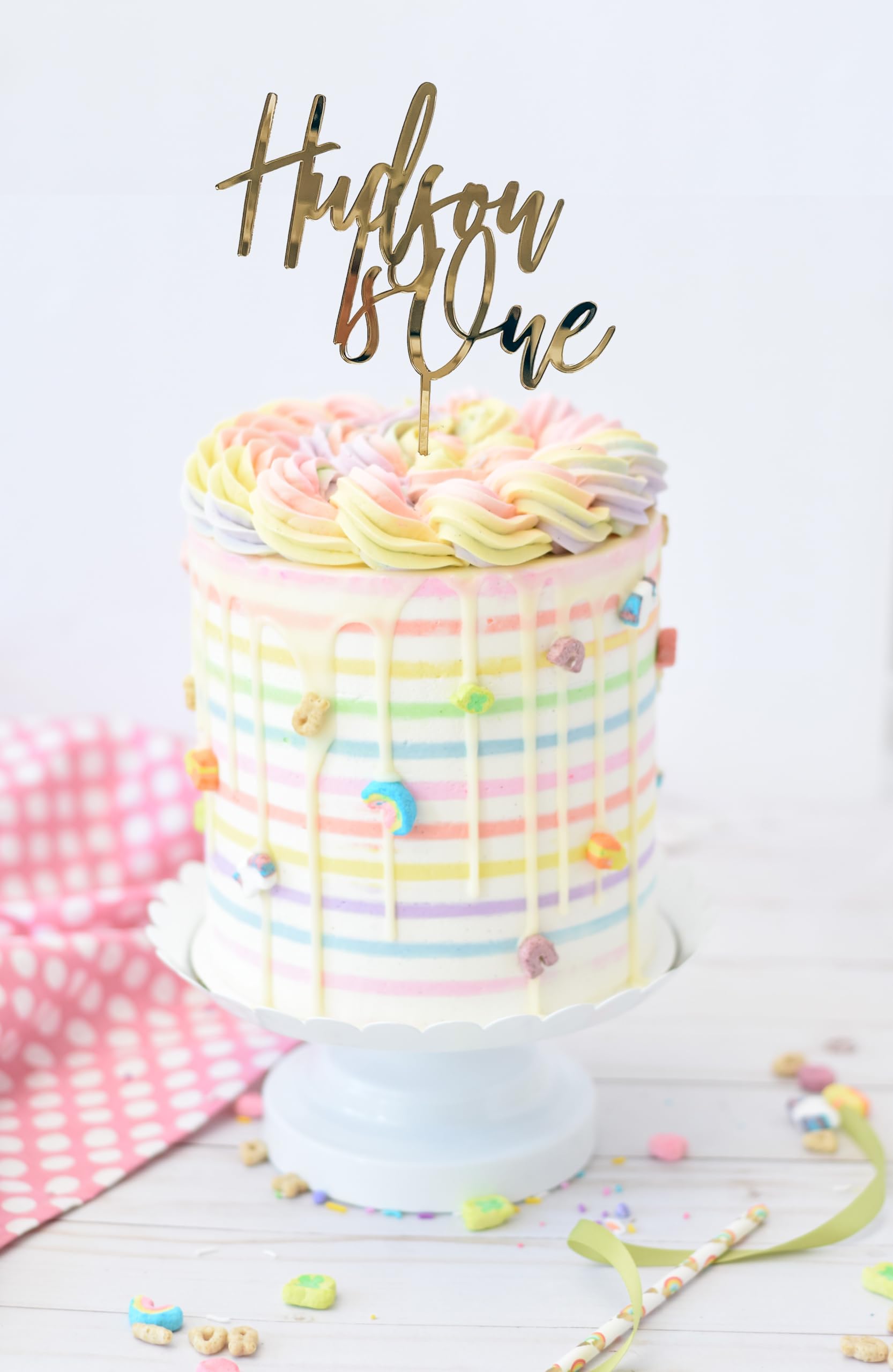 Custom 1st Birthday Cake Topper for Baby Boy & Girl - Personalized Cake Decorations - Perfect for 1st Birthday Parties, Baby Showers & Photo Props
