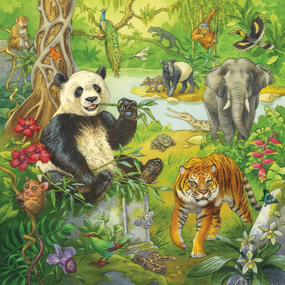 Ravensburger Jungle Fun Puzzle Set - 3x49 Piece Jigsaw Puzzles for Kids Ages 4-8 | Educational Screen-Free Activity to Improve Concentration & Focus | Perfect Birthday Gift for Boys & Girls | Great for Family Game Night & Preschool Learning