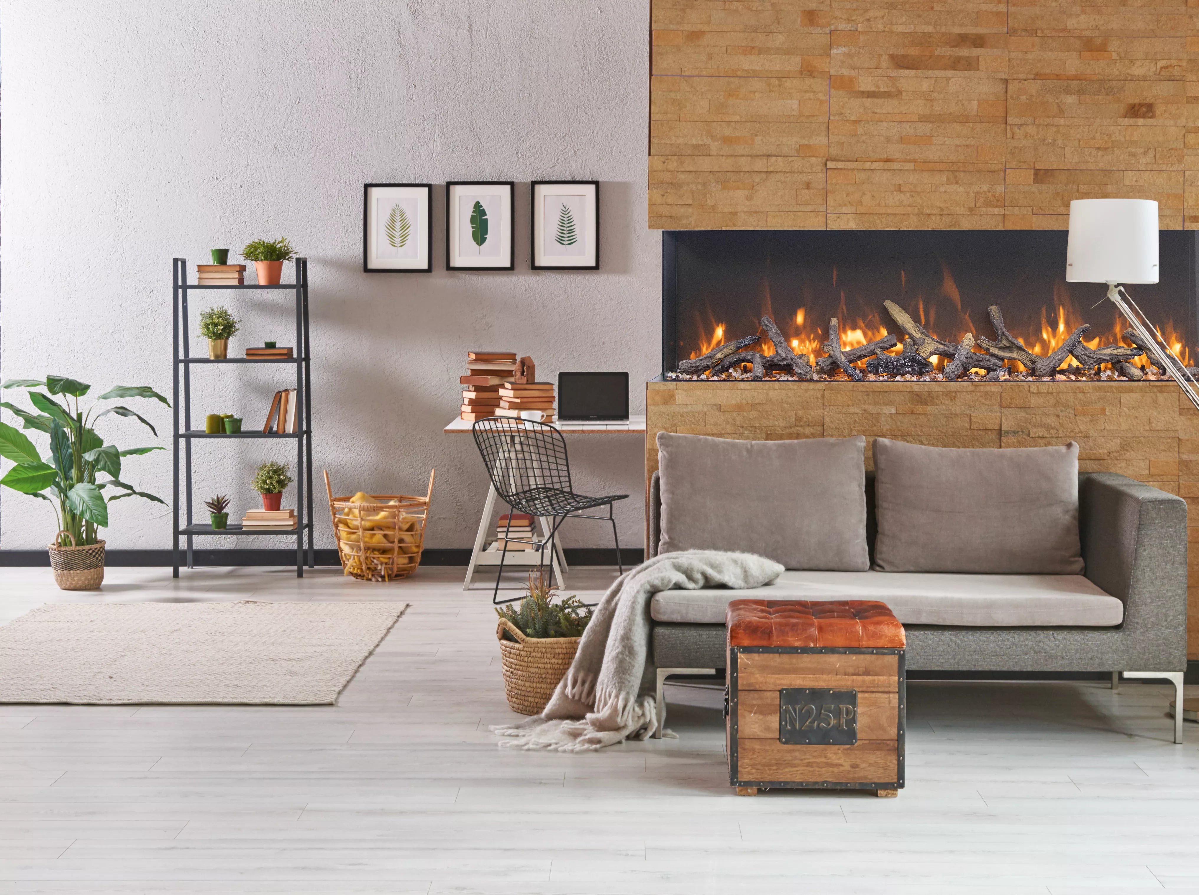 Amantii 50 TRV XT XL Tru View XT XL Electric Fireplace - Modern Recessed Wall Mount Heater for Living Room & Bedroom - Realistic Flame Effect & Remote Control