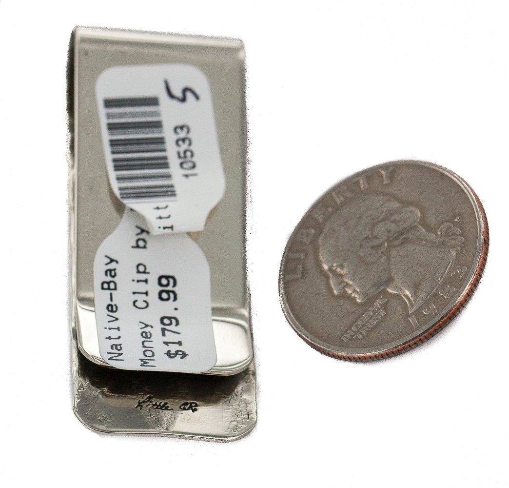 Authentic Navajo Sterling Silver Coral Native American Money Clip - Handcrafted by Loma Siiva - Perfect for Gifts & Western Fashion Accessories