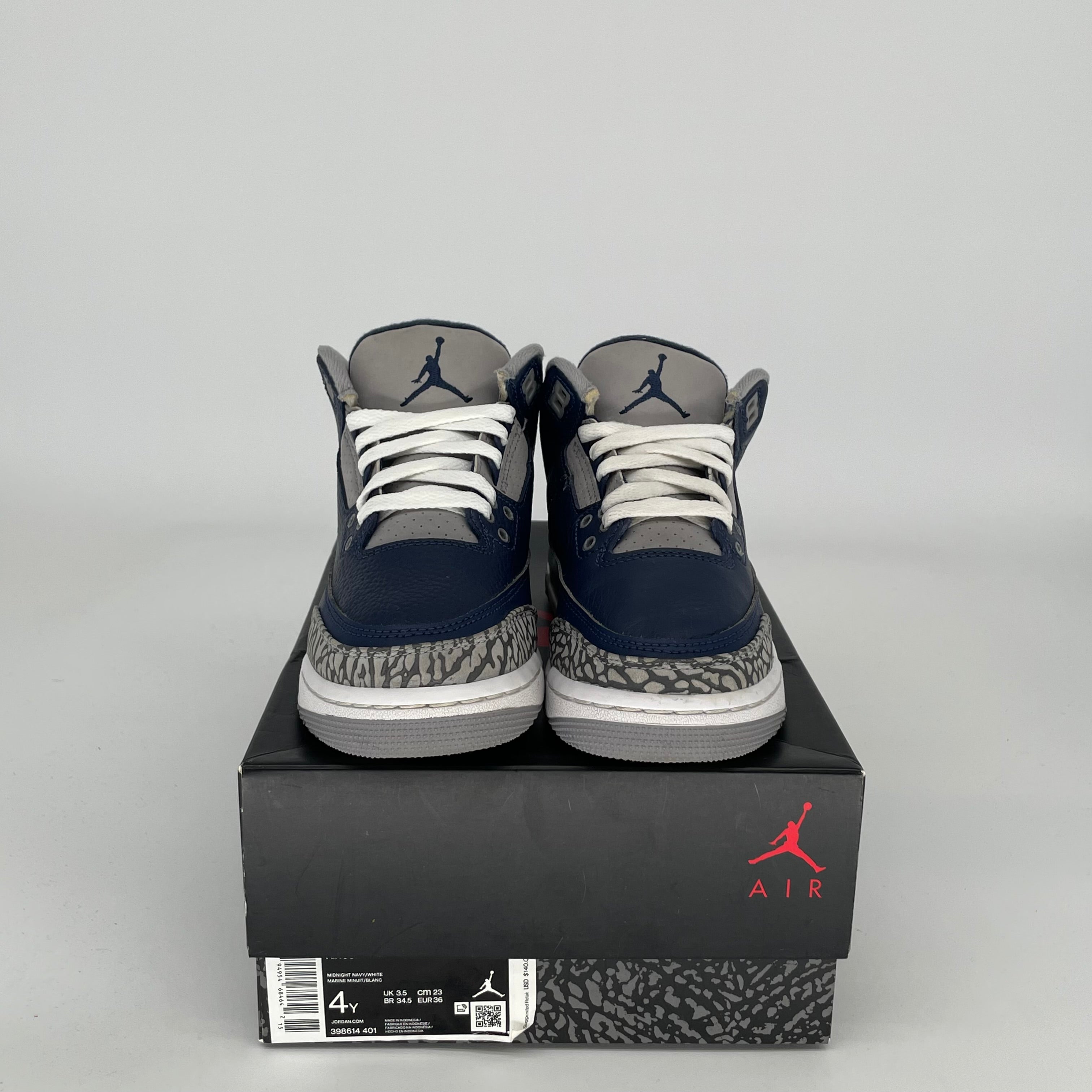 AIR JORDAN 3 Retro Georgetown Sneakers - Size 4Y (398614-401) - Men's Basketball Shoes for Court & Street Style
