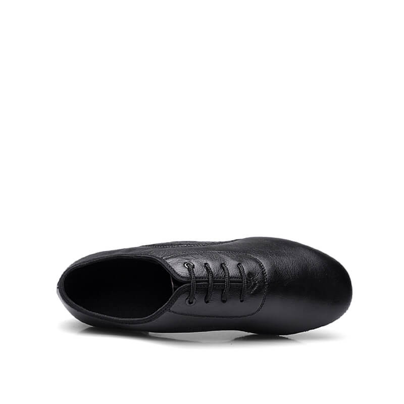 Men's Black Leather Split Sole Cuban Heel Dance Shoes - Professional Latin Salsa Tango Ballroom Dancing Shoes for Men - Perfect for Performances, Competitions & Social Dancing