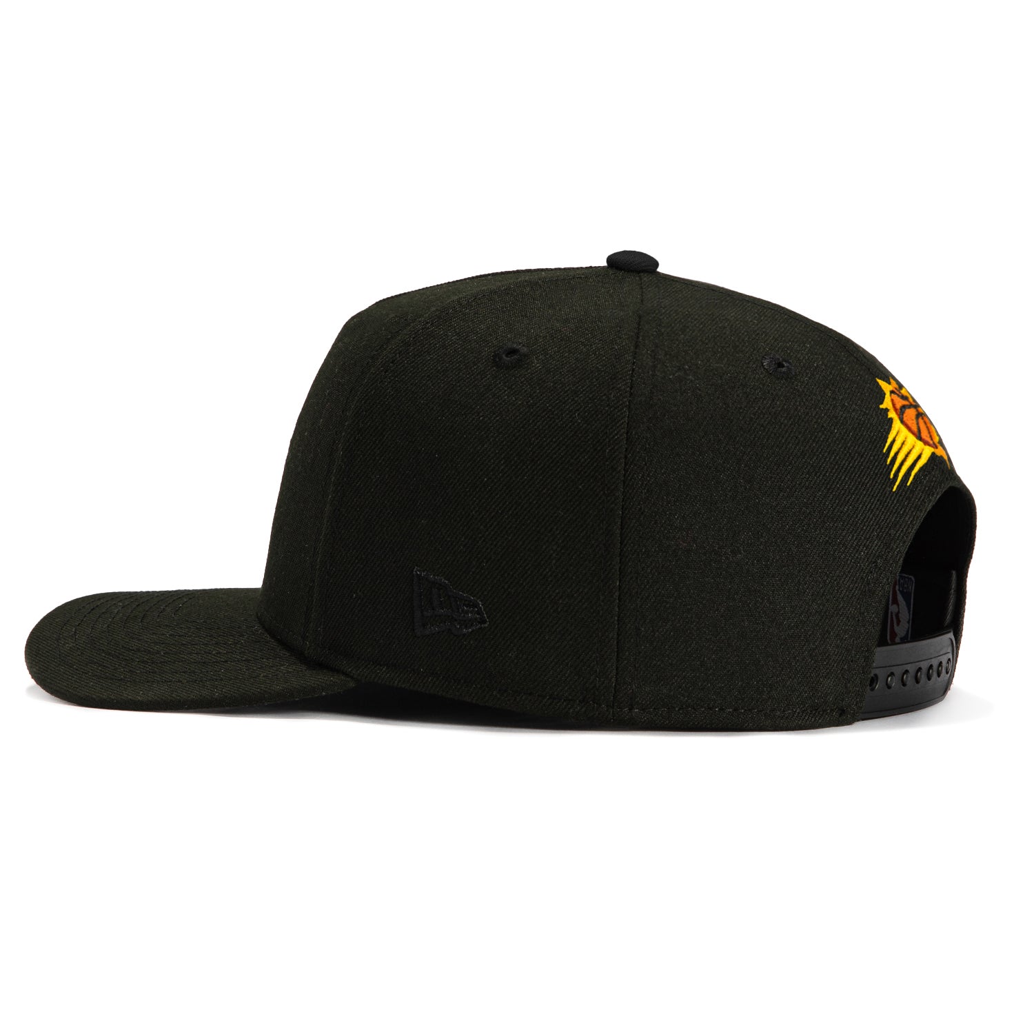 New Era 9Fifty A-Frame Phoenix Suns City Edition Logo Patch Snapback Hat - The Valley NBA Basketball Cap for Men & Women - Perfect for Games, Streetwear & Fan Collections (Black)