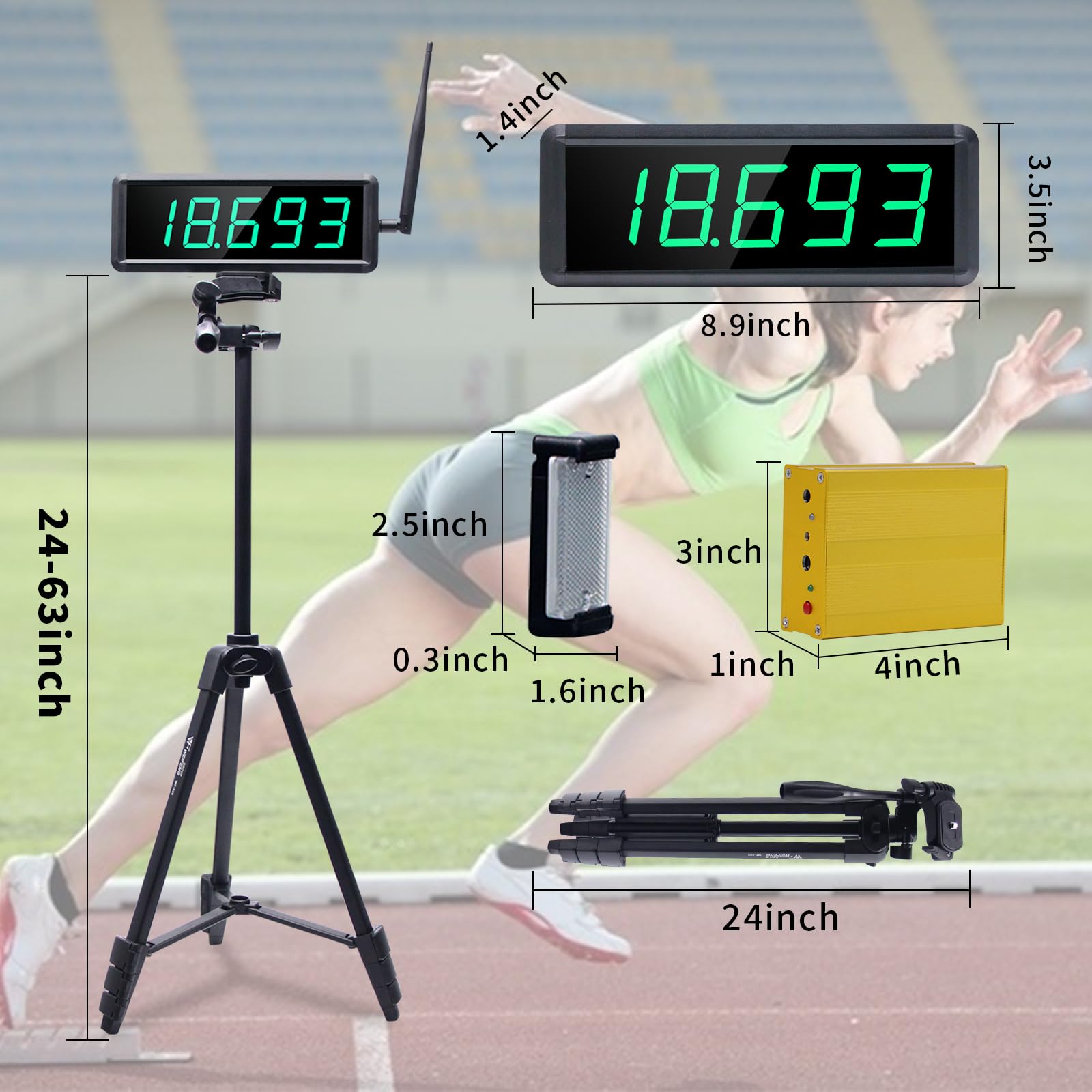YZ Laser Sprint Timer System - High Stand Race Clock & Running Stopwatch for Lap, Speed Training, Track Field & Football | Perfect for Outdoor Sports, Training Drills & Athletic Performance Measurement