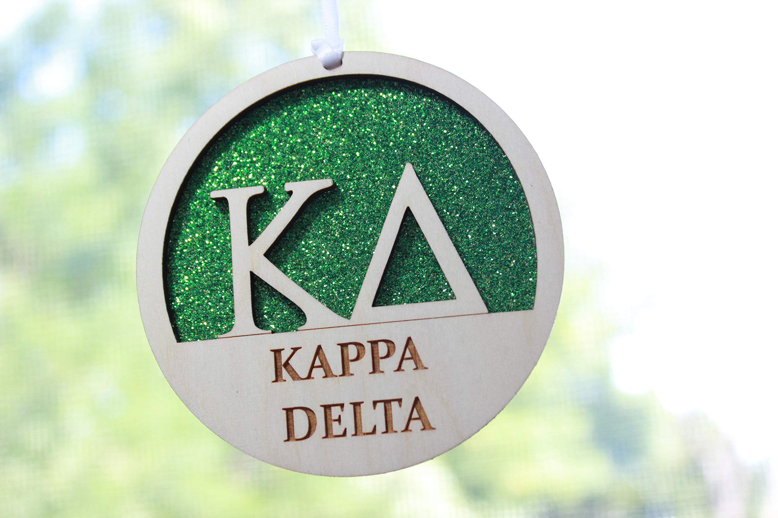 Kappa Delta Greek Letter Ornament - 3 Inch Round Laser Carved Wooden Keepsake - Perfect for Sorority Gifts, Dorm Decor, and Greek Life Memorabilia