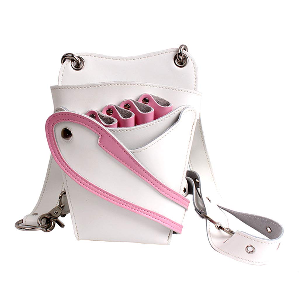 Professional Salon Hairdresser Tool Bag - Leather Cosmetic Organizer for Stylists - White (Perfect for Salon, Travel & Home Use)