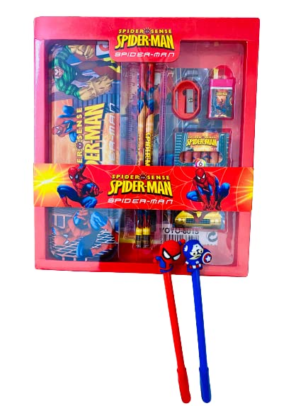 DEE Sons Gallery 14-Piece Spider Superhero Stationery Set - All-in-One Writing Kit for Kids | Perfect Rakhi Gift for Boys & Girls | School Supplies, Birthday Present, Back to School Essentials