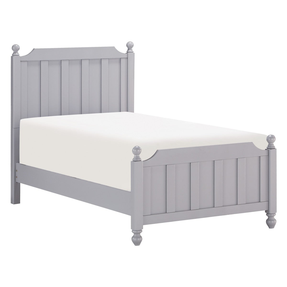 Gray Wood Twin Bed Frame with Headboard & Footboard - Sturdy & Stylish for Kids, Teens & Guest Rooms | Perfect for Small Spaces & Cozy Bedrooms