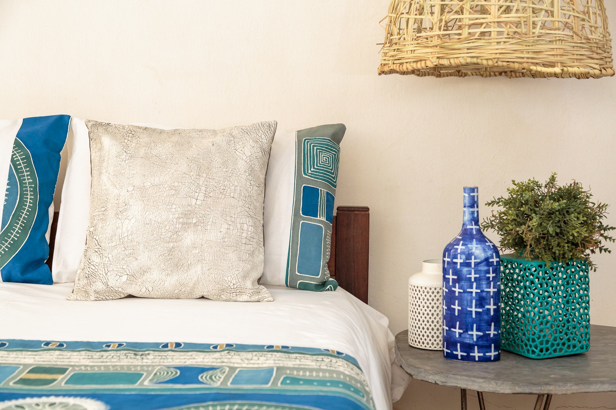 Premium Mali Bright Aqua Duvet Cover Set - Soft 100% Cotton King/Queen Size Bedding - Perfect for Modern Bedrooms & Guest Rooms