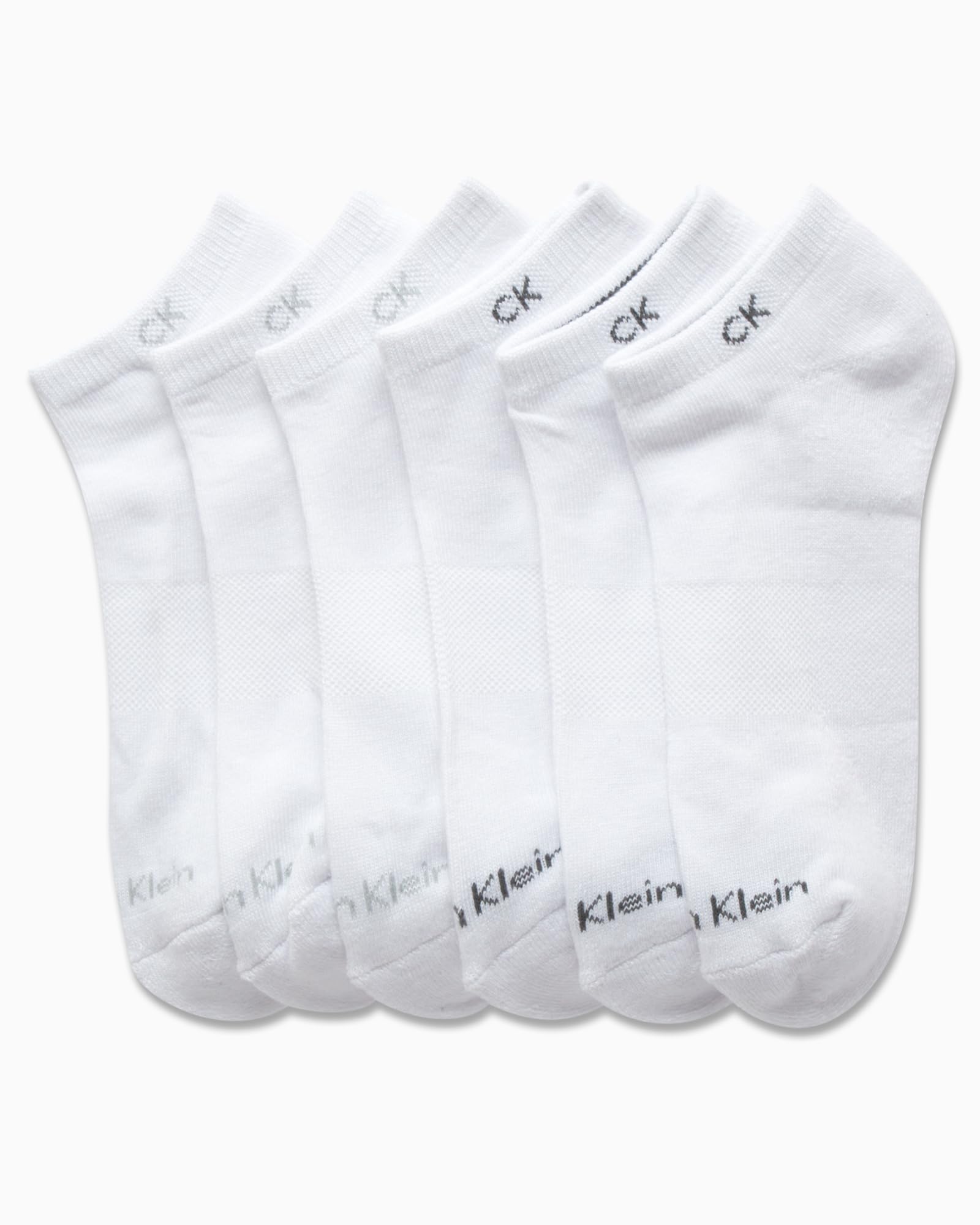 Calvin Klein Girls' No Show Ankle Socks 6-Pack - Soft Cushioned Comfort for School, Sports & Everyday Wear