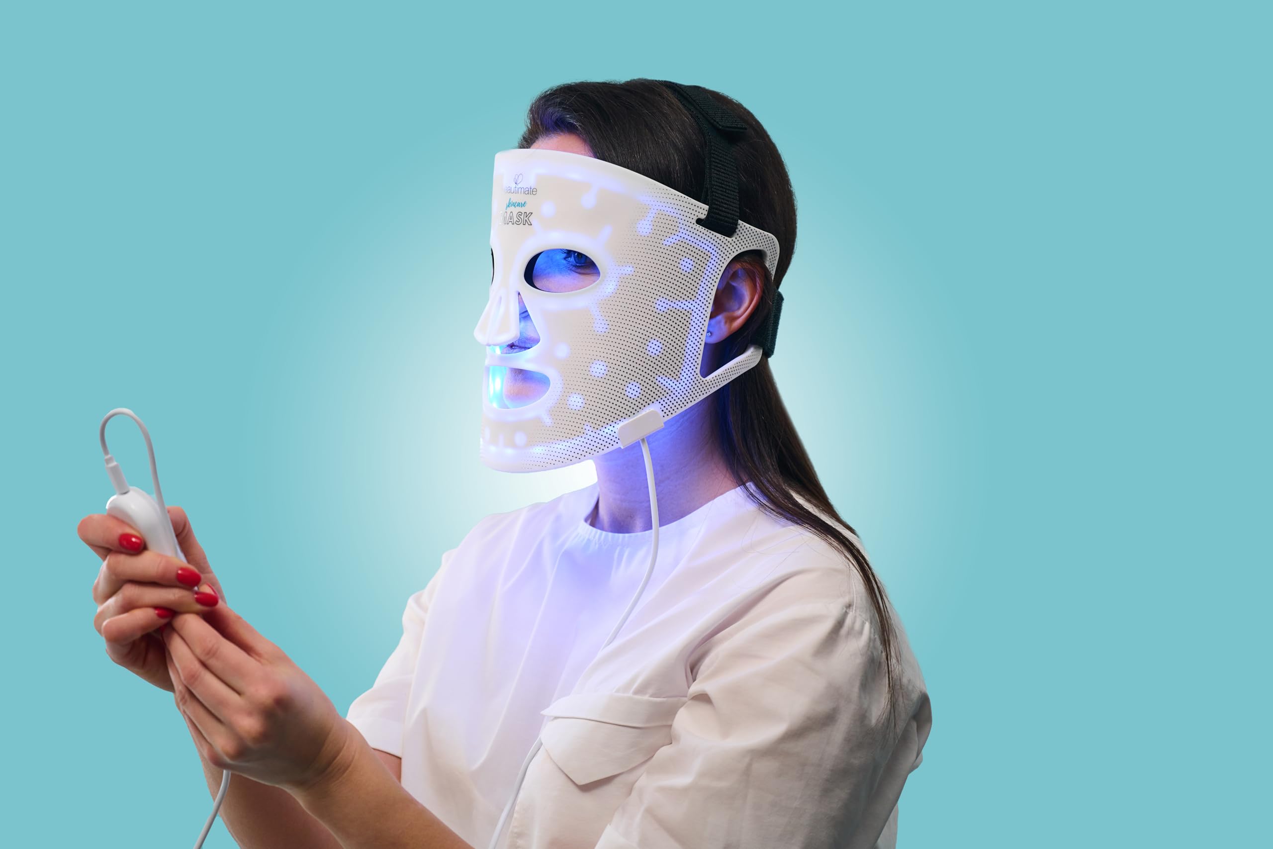 LED Light Therapy Face Mask for Wrinkles & Acne - Red Blue & 850nm Infrared Light Treatment - At-Home Skincare Device for Anti-Aging & Clear Skin - Perfect for Daily Facial Care & Spa Nights
