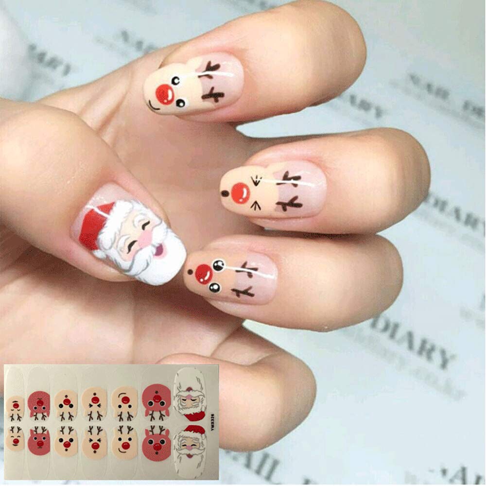 SILPECWEE 6 Sheets Christmas Nail Polish Strips - Self-Adhesive Gel Nail Wraps for Women, Easy DIY Manicure Stickers with Nail File - Perfect for Holiday Parties, Gifts & Home Nail Art