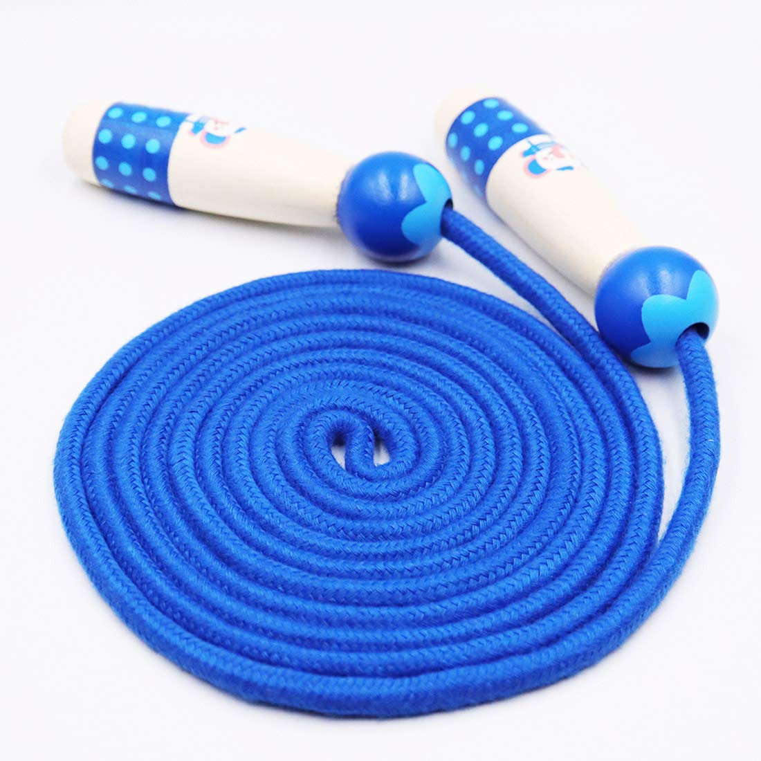 Adjustable Jump Rope for Kids - Cotton Rope with Wooden Handles for Boys & Girls - Perfect for Fitness, Exercise & Outdoor Play - Ideal for Home, School & Sports Activities