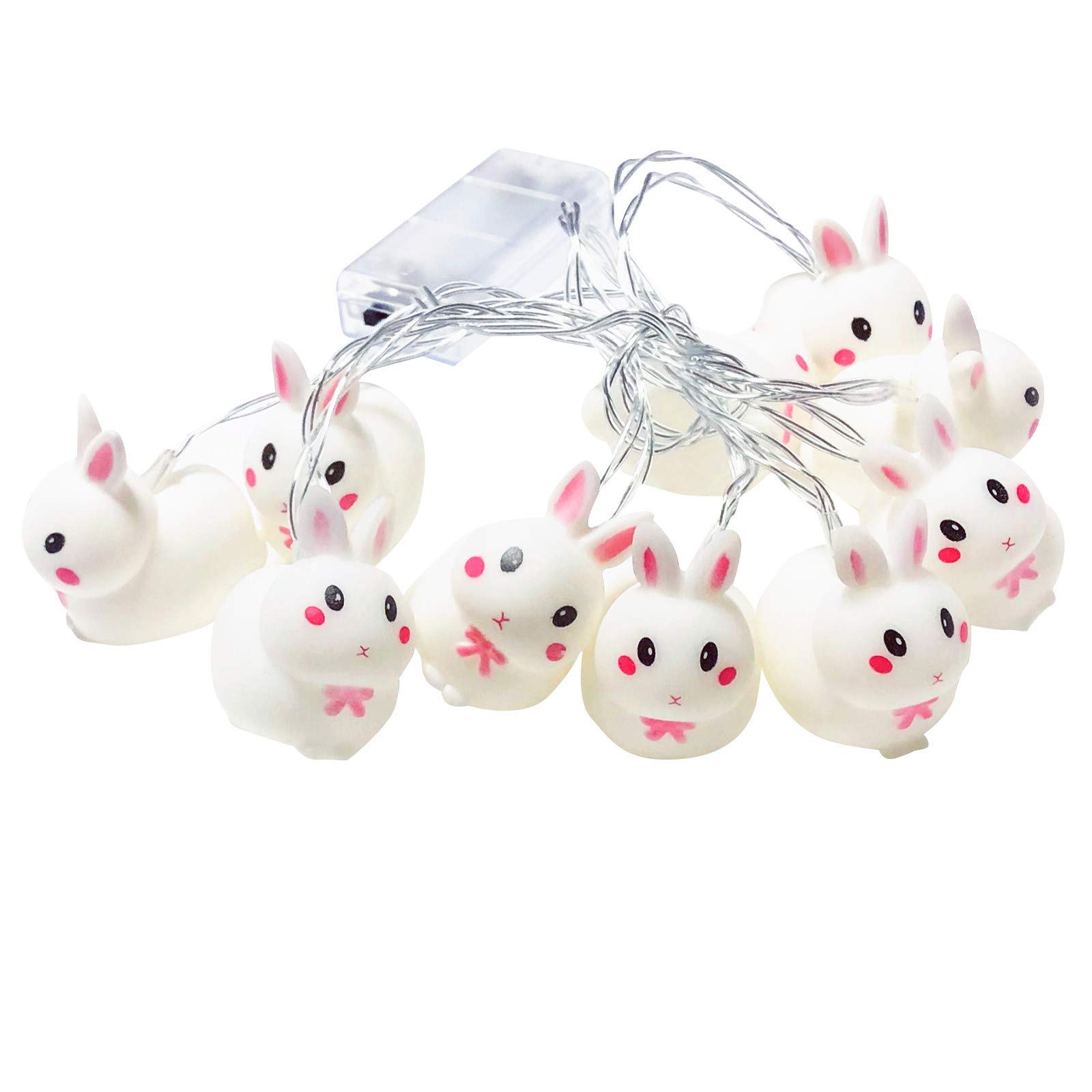 Easter Bunny LED String Lights - 20 Multicolor Lights, 10 Feet Battery-Powered for Indoor/Outdoor Easter Decorations - Perfect for Home, Garden, Party, and Holiday Decor