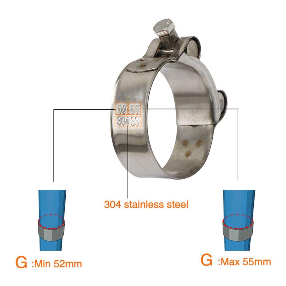 GZYF 1pc Stainless Steel Exhaust Pipe Muffler Clamp for 26-28mm Pipes - Universal Fit for Cars, Trucks & Motorcycles - Durable Automotive Exhaust System Repair Part