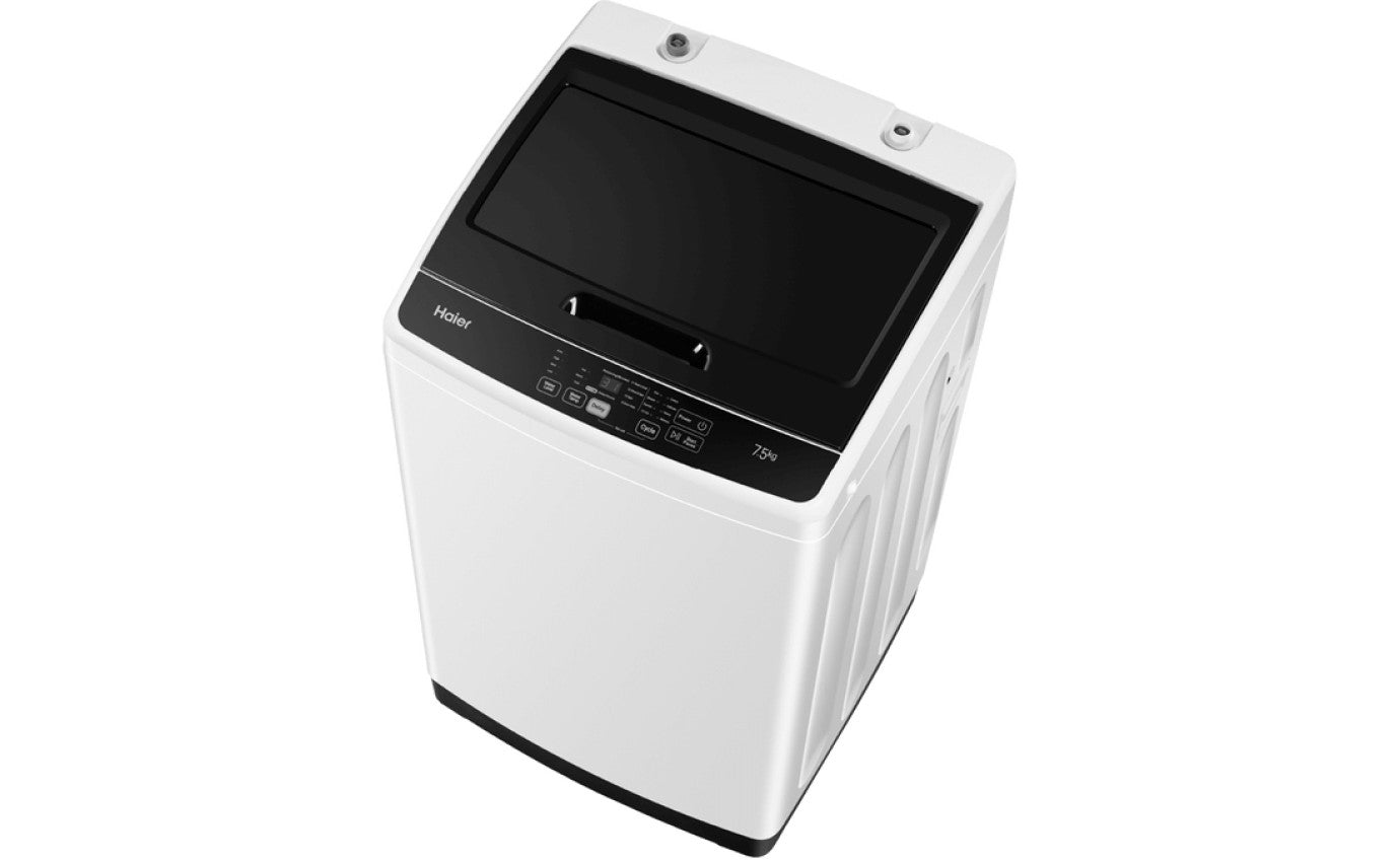 Haier 7.5kg Top Load Washing Machine HWT75AA1 - Energy Efficient Laundry Washer for Small Homes & Apartments | Perfect for Compact Spaces & Daily Laundry Needs