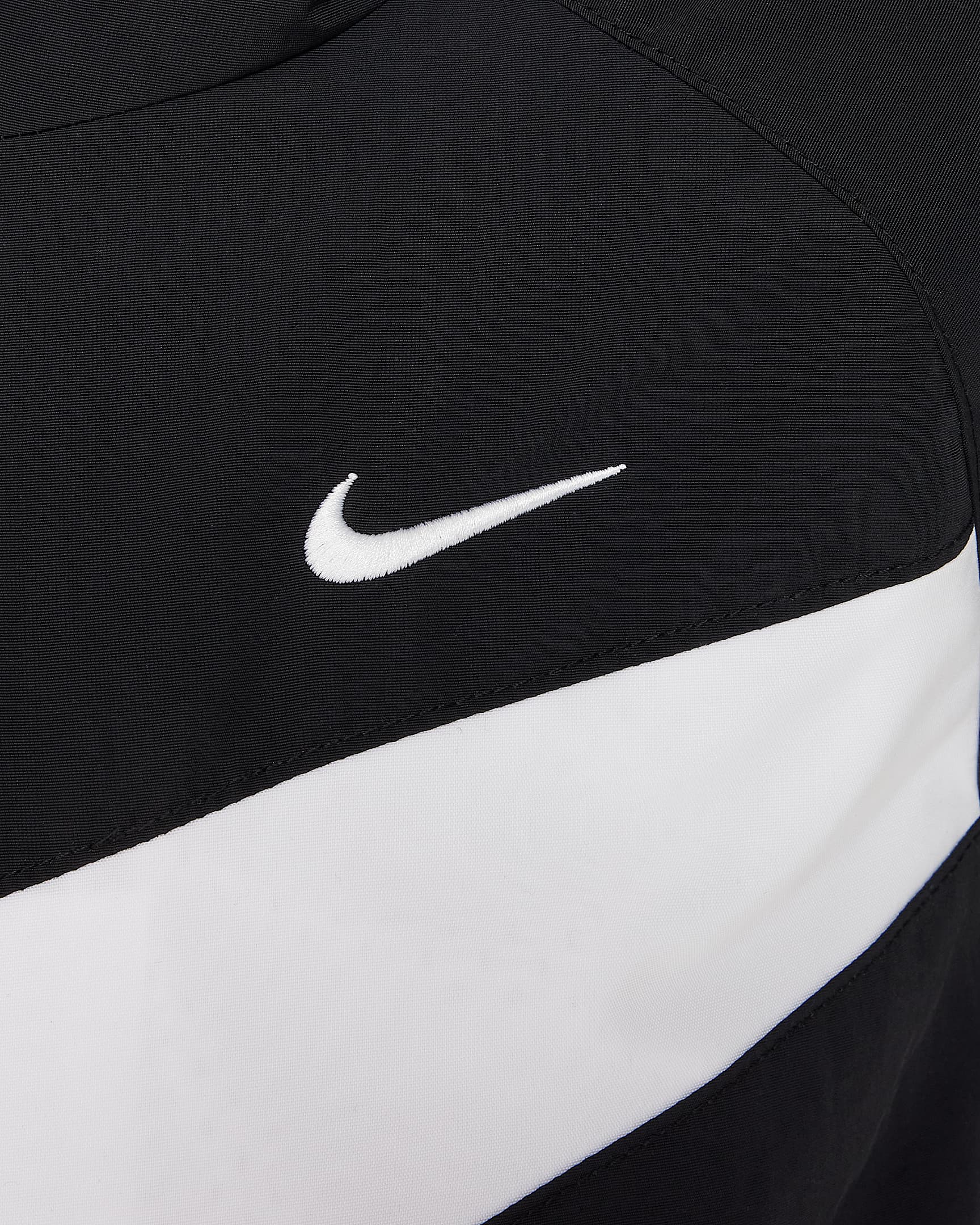 Nike Kids' Big Swoosh Black Jacket - Lightweight Windbreaker for Boys & Girls - Perfect for School, Sports & Outdoor Activities