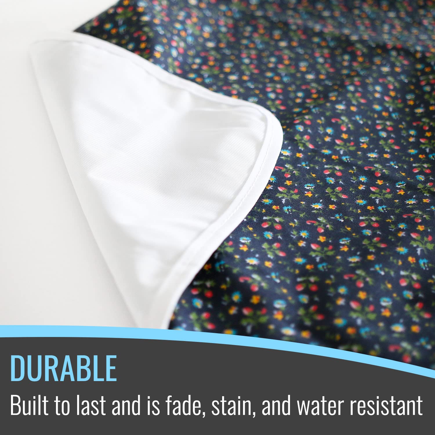DMI Washable Waterproof Adult Bibs for Men & Women - Reusable Eating Bibs for Elderly & Adults - Green Print Design - Perfect for Dining, Nursing Homes & Mealtime Protection