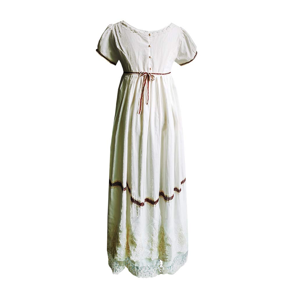 Elegant Jane Austen Inspired Regency Era High-Waist Ball Gown - Women's White Victorian Party Dress for Cosplay, Historical Reenactment & Formal Events