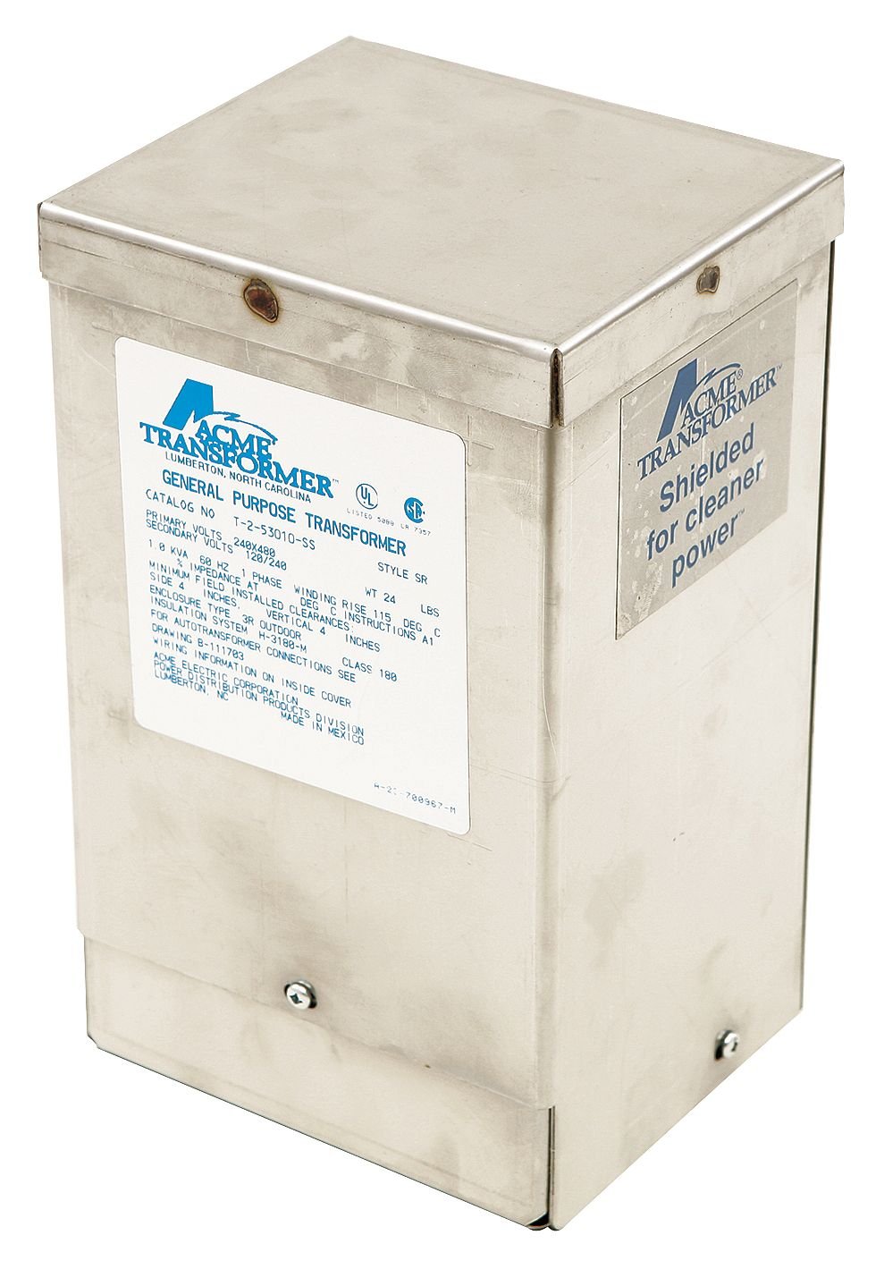 Acme Electric T253010SS Single-Phase 60Hz Shielded Dry-Type Transformer - Perfect for Industrial Equipment, HVAC Systems & Power Distribution Applications