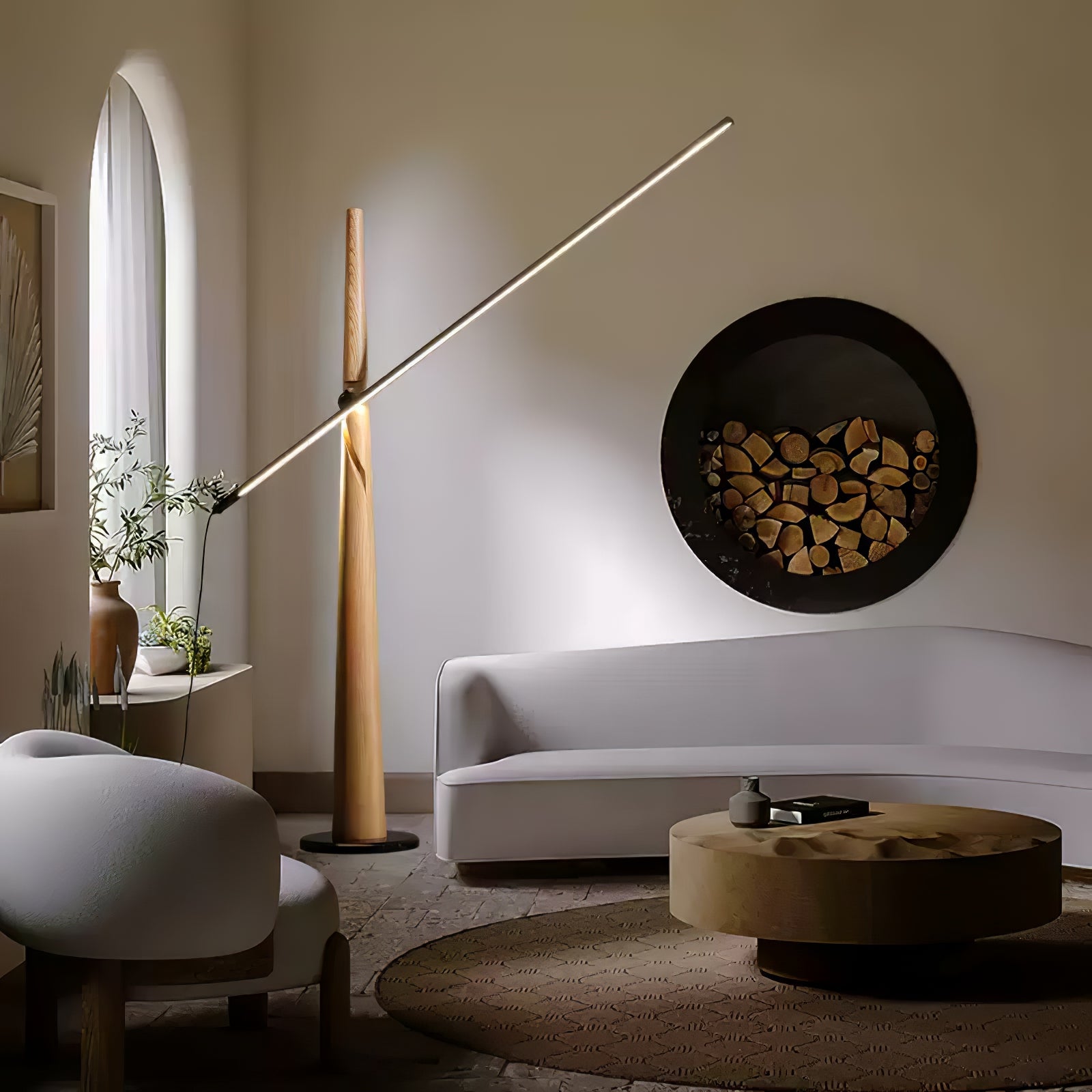 Equora Modern Floor Lamp - Adjustable Brightness LED Standing Light for Living Room, Bedroom, Office - Warm White & Cool White Light Modes - Perfect for Reading, Working, and Relaxing