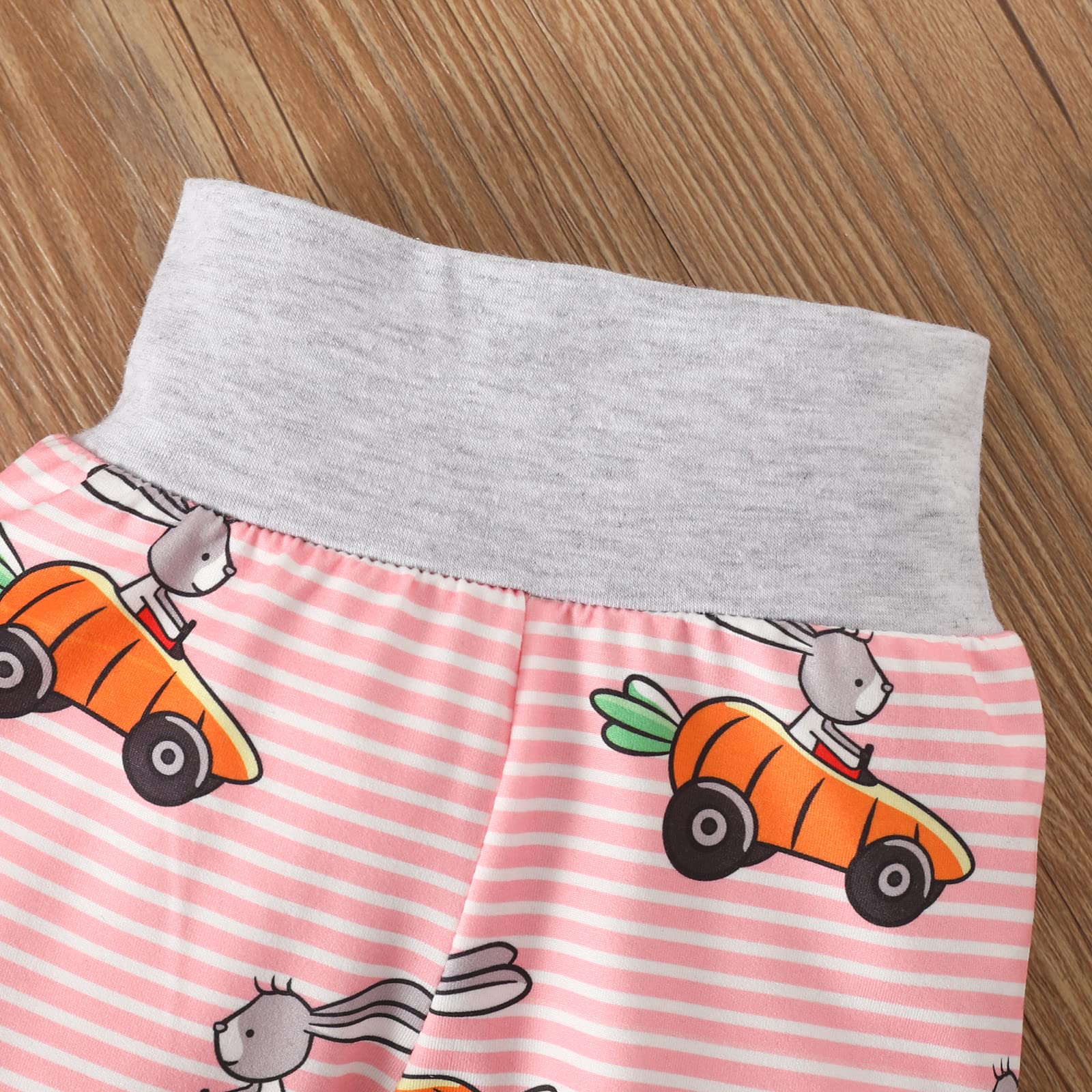 My 1st Easter Outfit for Baby Boys & Girls - 3Pc Set with Bunny Print Romper, Long Pants & Hat (Pink, 6-12 Months) - Perfect for Easter Celebrations, Spring Photoshoots & Summer Outings
