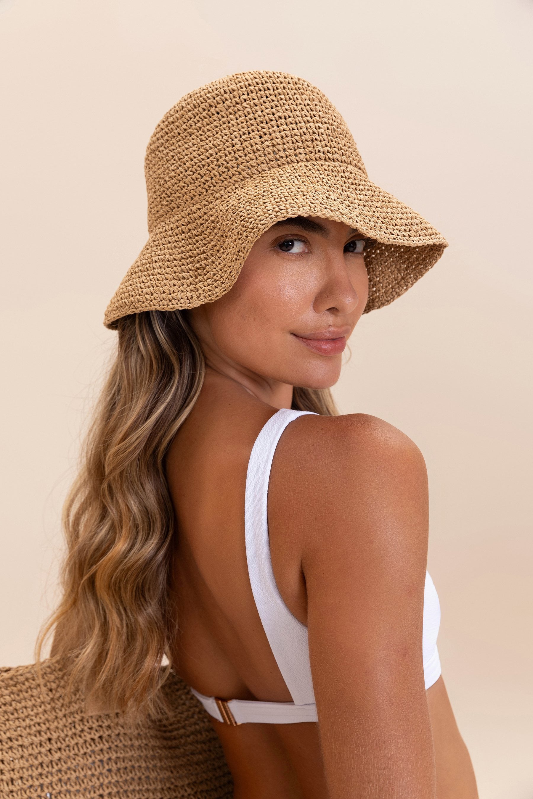 Stylish Beach Straw Hat 457121 - Wide Brim Sun Hat for Women, Summer Vacation, Pool Party & Outdoor Activities