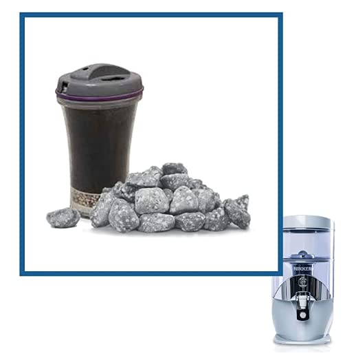 Nikken Gravity Water Filter System Replacement - 1 PiMag Waterfall Filter (13845) & 1 Mineral Stones (13846) - Alkaline Water Purifier Cartridge for Clean, Mineral-Rich Drinking Water | Perfect for Home, Office, and Outdoor Use