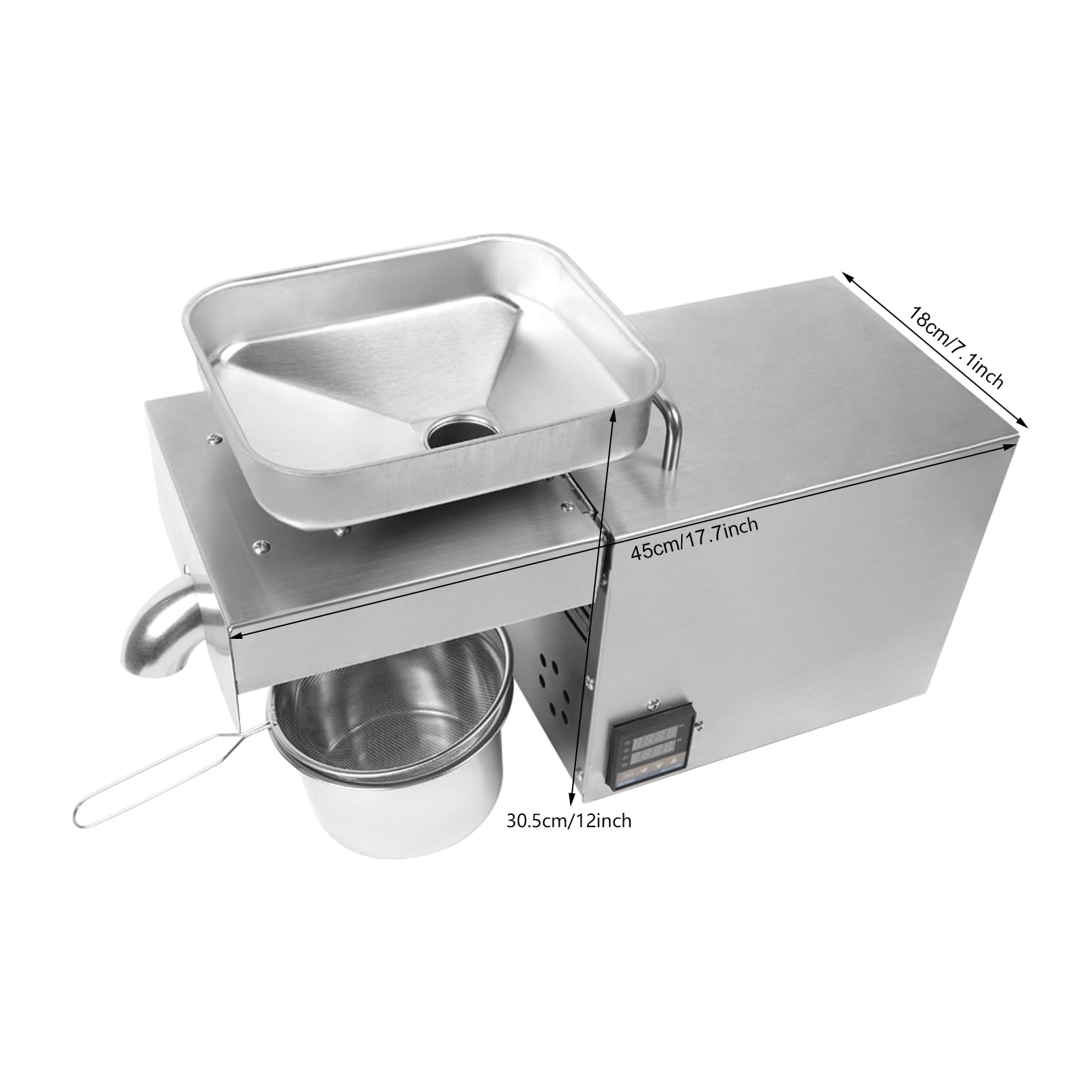 110V Automatic Oil Press Machine - Commercial & Household Cold/Hot Oil Extractor with Intelligent Temperature Control - Stainless Steel Nut Seed Oil Press for Walnut, Flaxseed, Almond, Rapeseed & Sesame - Perfect for Home Kitchen, Farm Use & Small Business Production