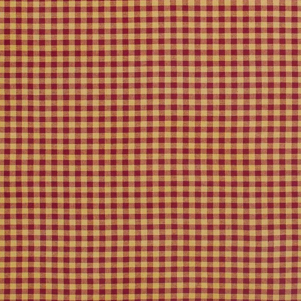 VHC Brands Check Cotton Primitive Kitchen Curtains - Rod Pocket Valance 16x60 Inches, Burgundy Red - Farmhouse Style Window Treatment for Cozy Country Kitchen Decor