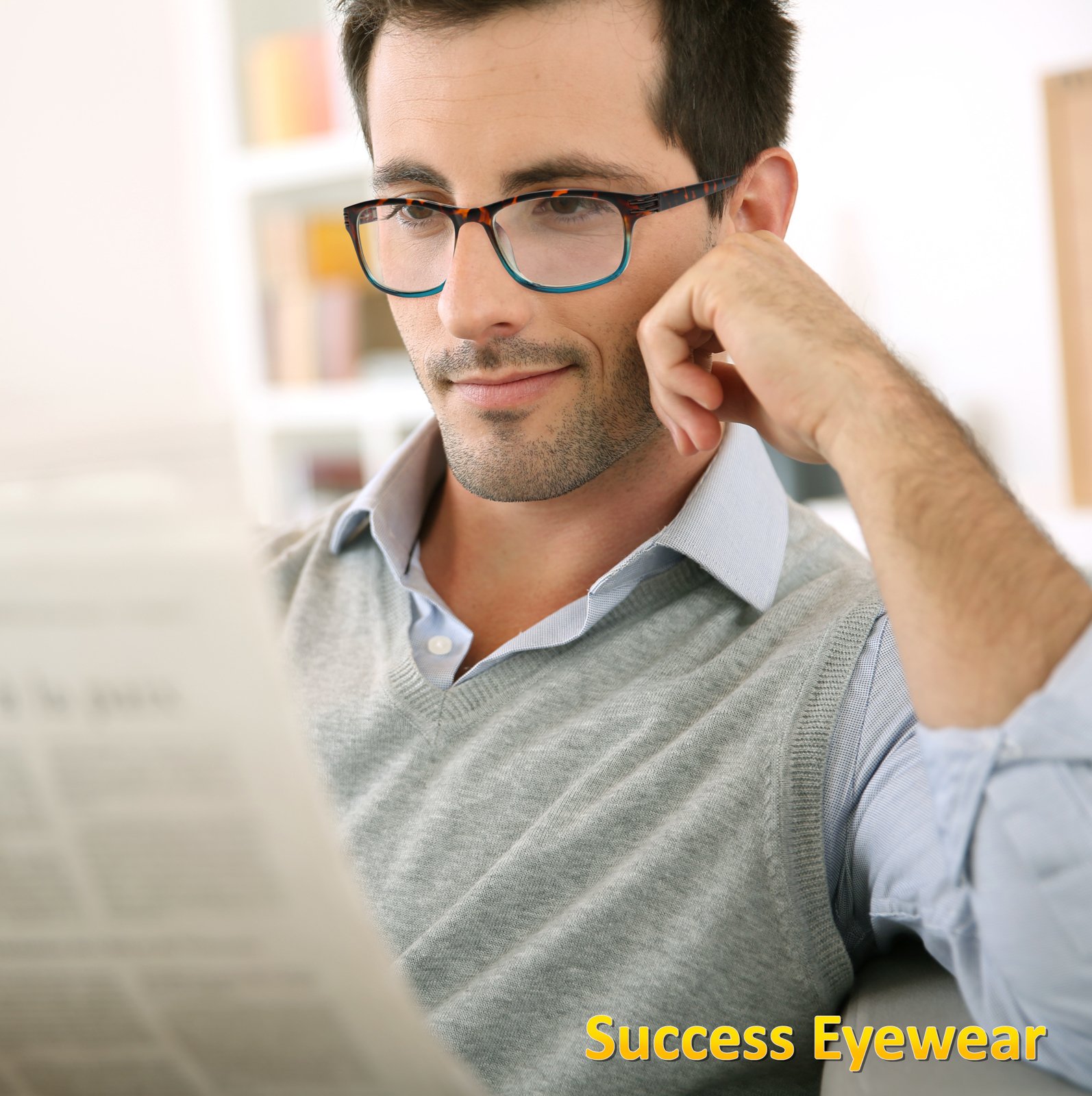 Success Eyewear Reading Glasses Set of 3 - Lightweight Spring Hinge Readers for Men & Women (+1.00 to +3.50 Strength) | Perfect for Reading Books, Using Smartphones & Computer Work