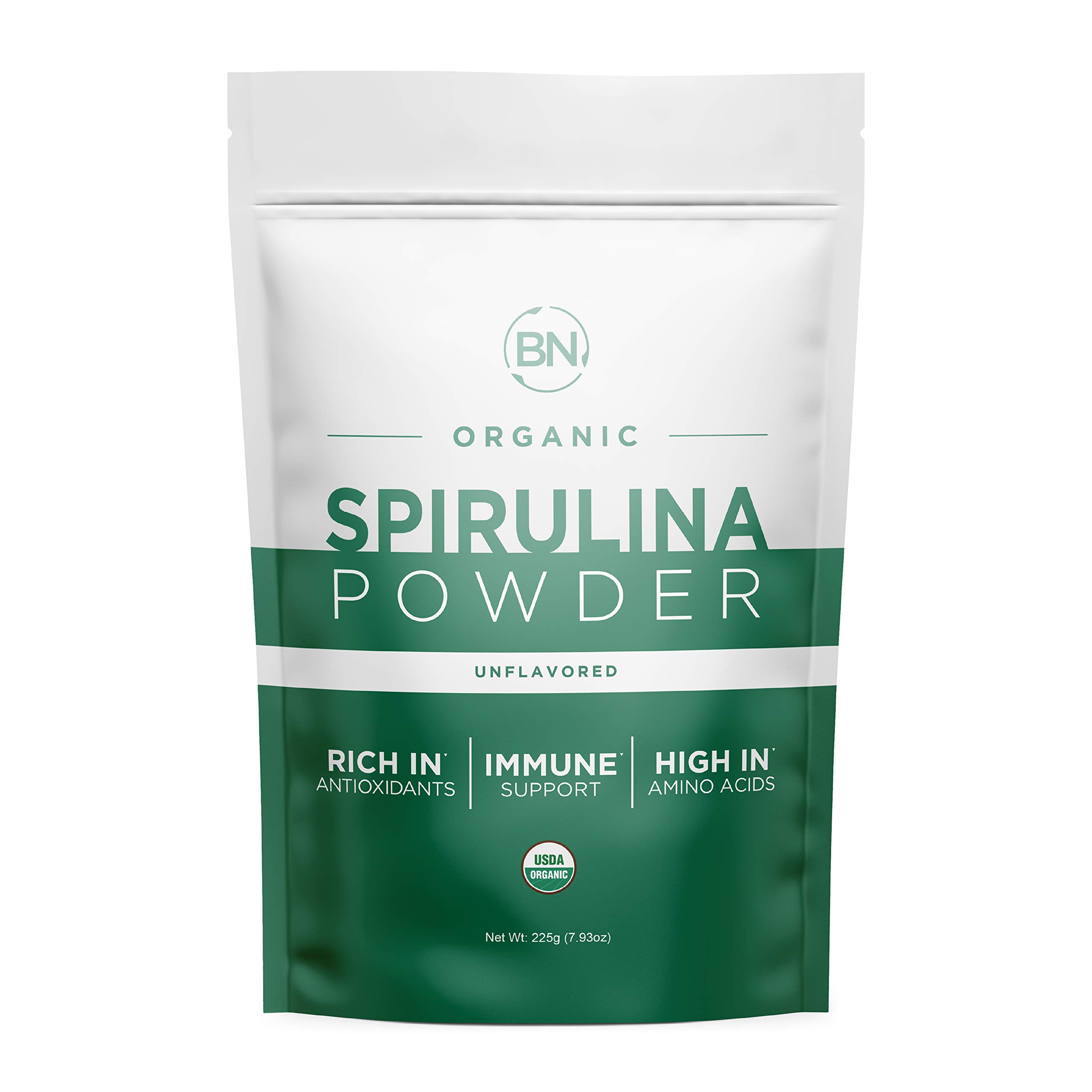 Organic Spirulina Powder 225g (64 Servings, 3.5g per Serving) - USDA Certified, RAW, Nutrient-Dense Superfood with 70% Protein - Vegan Protein Source for Smoothies, Energy Boosts & Detox - Pure & Natural Dietary Supplement