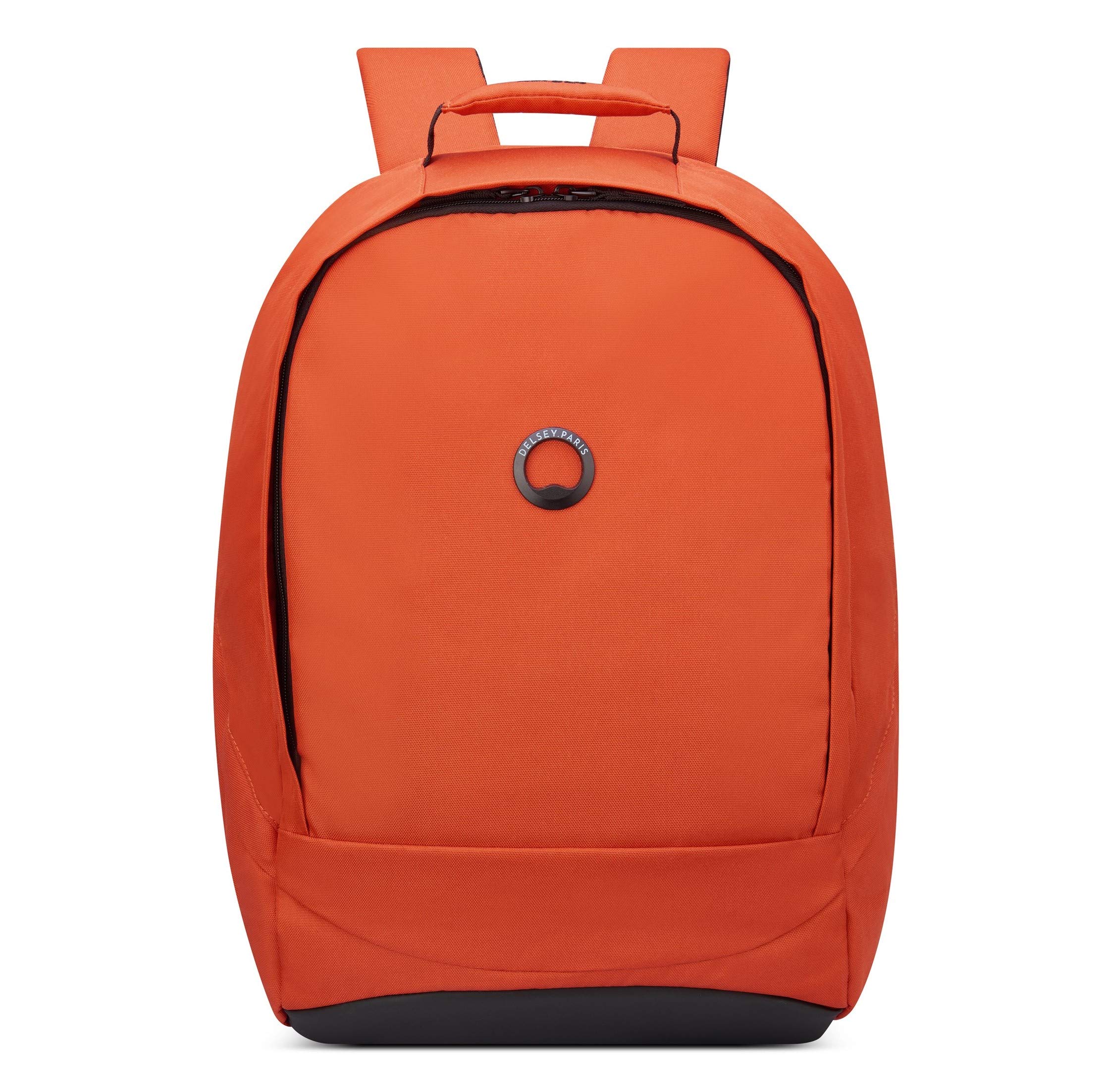 Delsey Paris Securban 15.6 Inch Laptop Backpack with Sleeve - Orange Water-Resistant Travel & Business Backpack for Men & Women - Perfect for Commuting, College & Office Use