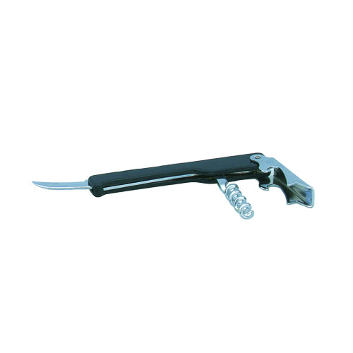 Premium Stainless Steel Waiter's Corkscrew - Professional Wine Opener with Black Handle for Restaurants, Bars & Home Entertaining