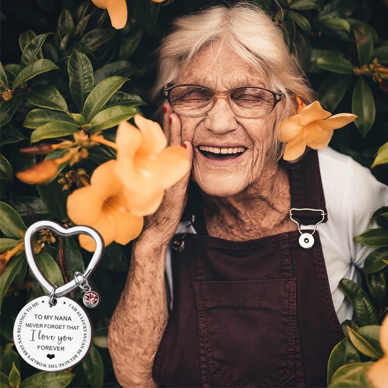 Personalized Nana Keychain - Thoughtful Gifts for Grandma, Mother's Day, Christmas & Birthday Presents from Granddaughter/Grandson - Perfect for Key Rings, Handbags & Special Occasions