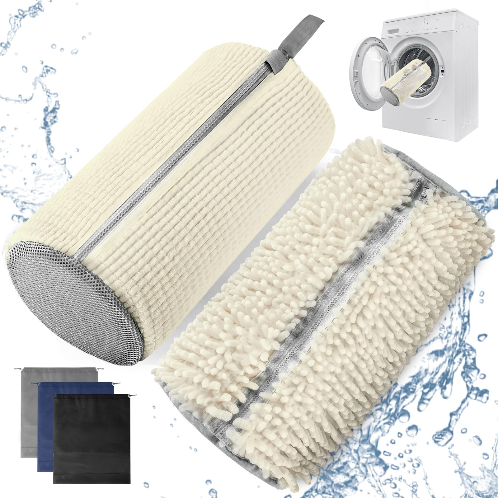1Pcs Shoe Washing Machine Bag - Reusable Laundry Shoe Bag for Washer & Dryer, Protective Sneaker Cleaning Bag with Free Travel Shoe Pouch | Perfect for Gym Shoes, Running Sneakers & Delicate Footwear Care