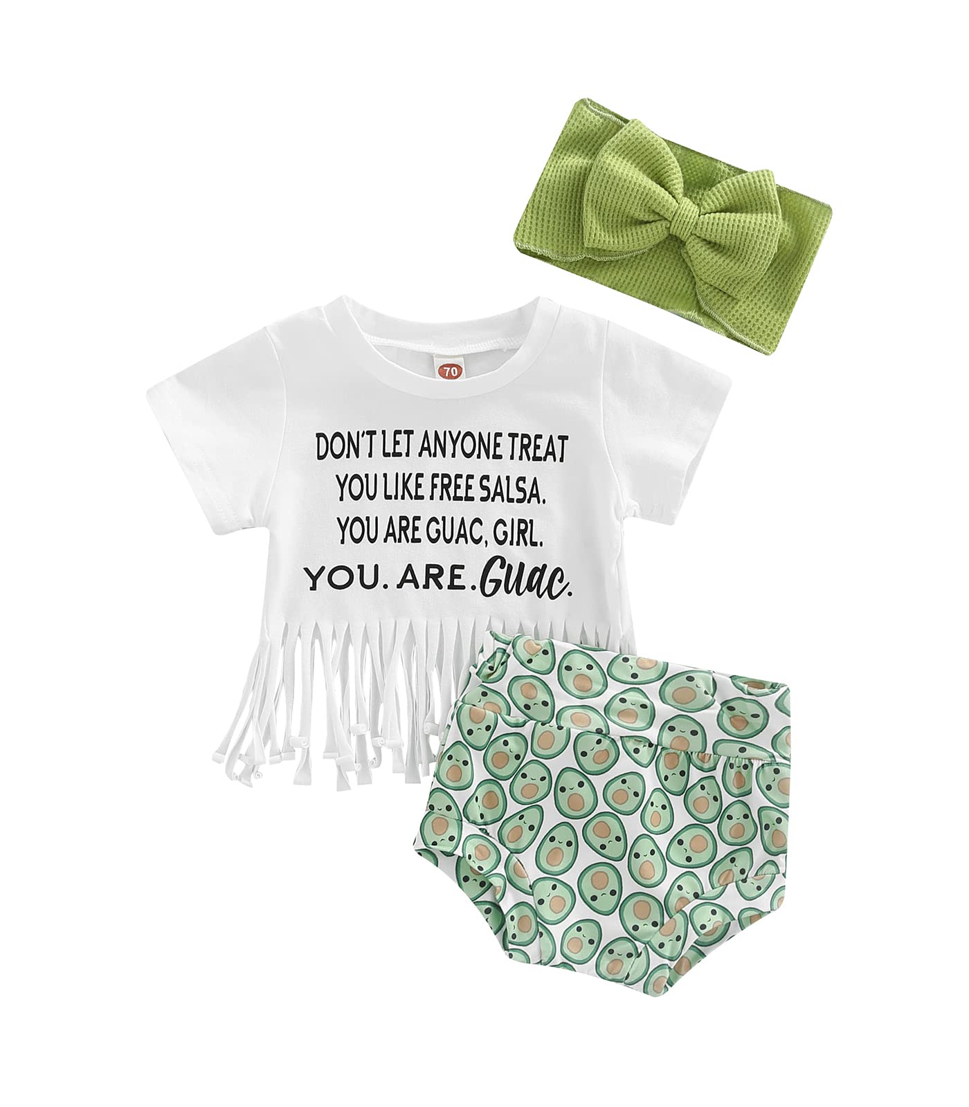 Newborn Baby Girl Outfit Set - Letter Print Tassel Hem Top & Shorts with Bow Headband | Cute Summer Outfits for Infants, Photo Shoots & Special Occasions