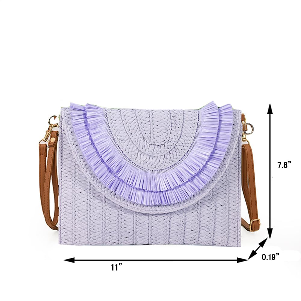 Stylish Handmade Straw Shoulder Bag for Women - Durable Woven Rattan Crossbody Purse, Perfect for Beach, Summer Outings & Boho Fashion Accessories