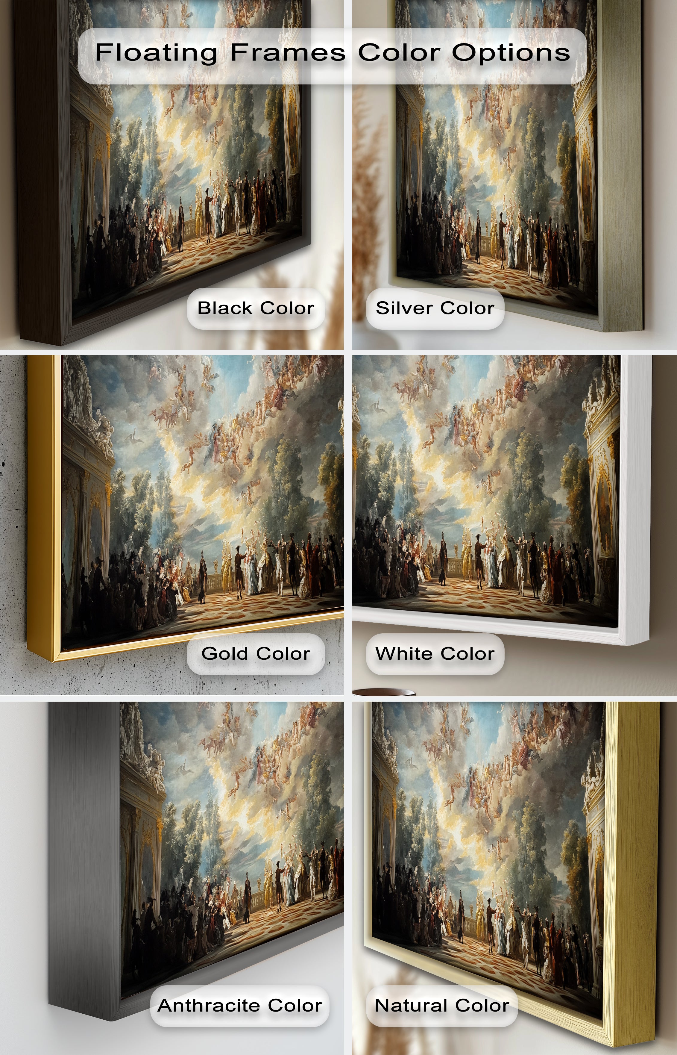Baroque Heaven - Grand Ballroom Oil Painting | Classic Artwork for Home Decor, Office & Gallery | Perfect for Living Room, Dining Area & Wall Display