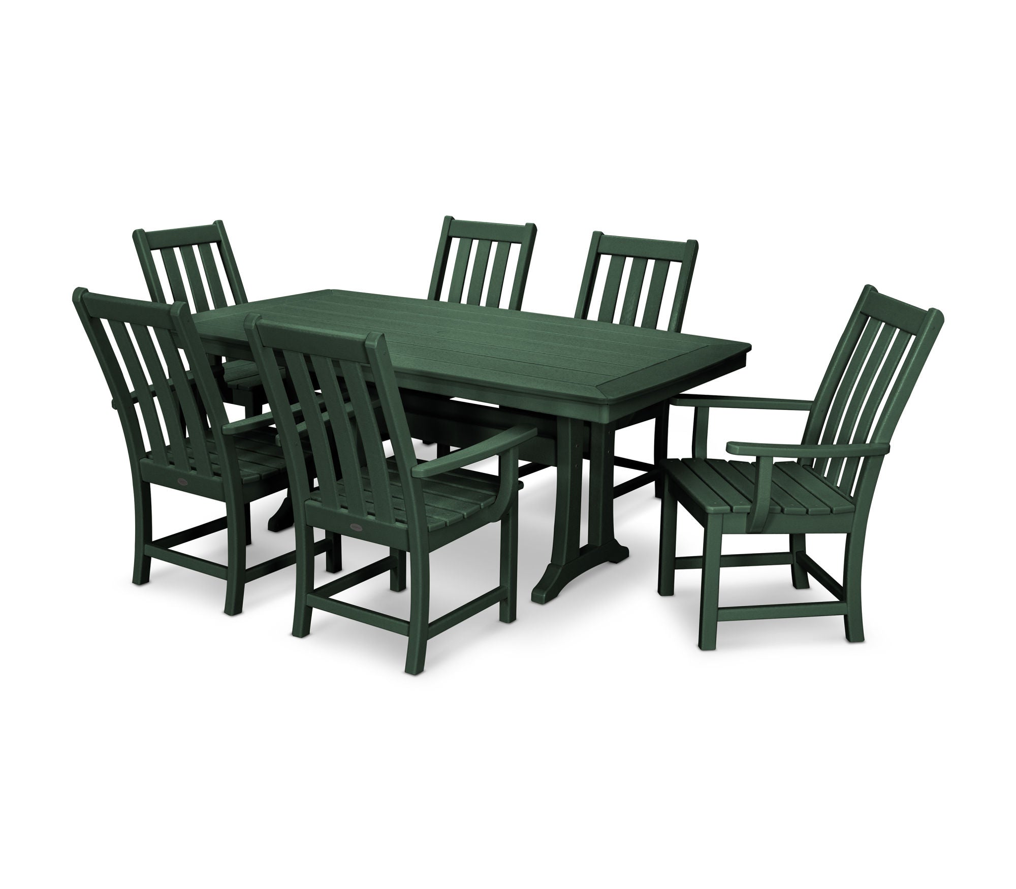 POLYWOOD Vineyard 7-Piece Outdoor Dining Set - Patio Furniture with Weather-Resistant Chairs & Table - Perfect for Backyard, Garden, and Poolside Entertaining