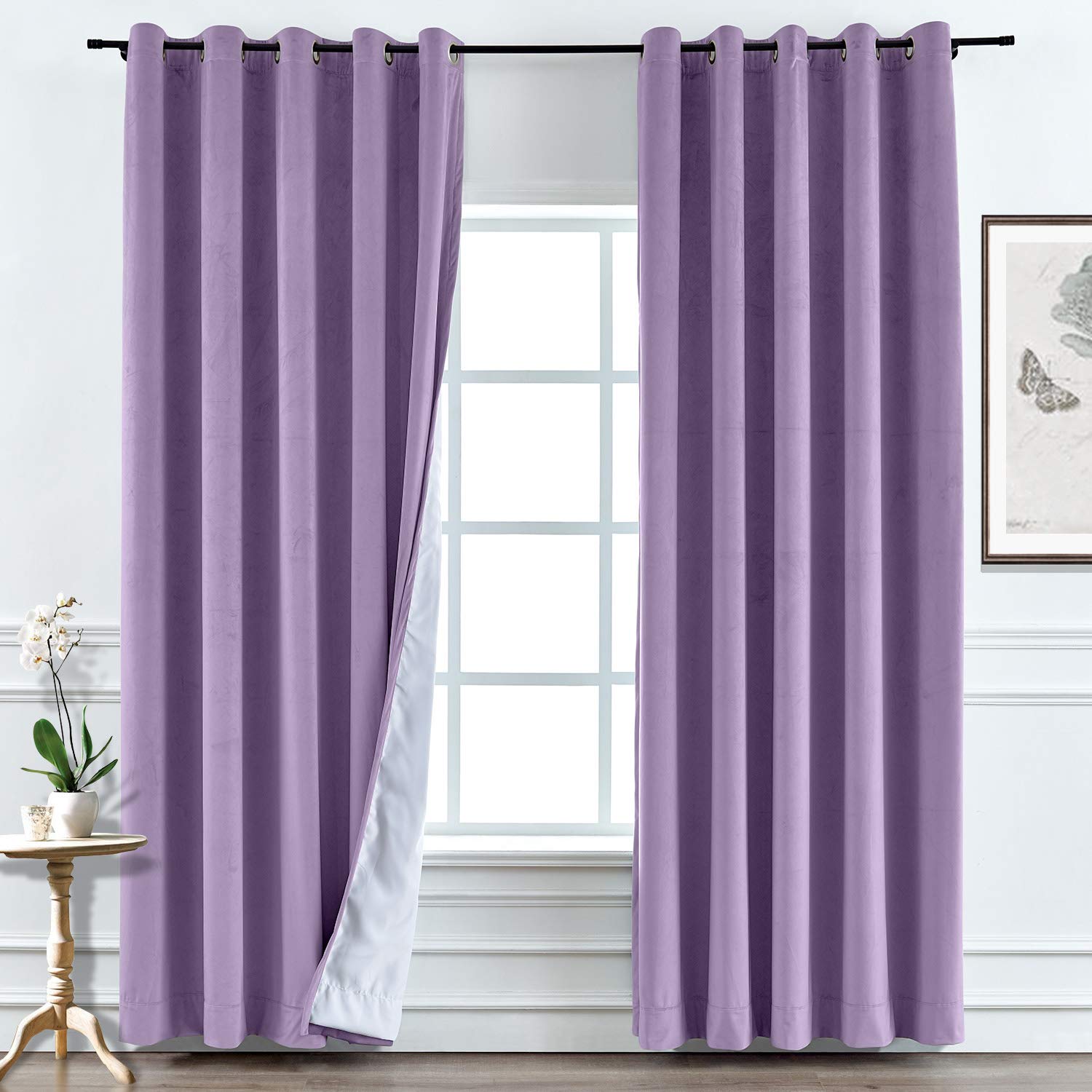 Blackout Curtains for Bedroom - Thermal Insulated Room Darkening Drapes with Grommet Top, 50x63 Inches, 1 Panel - Perfect for Home Theater, Nursery & Light Sleepers