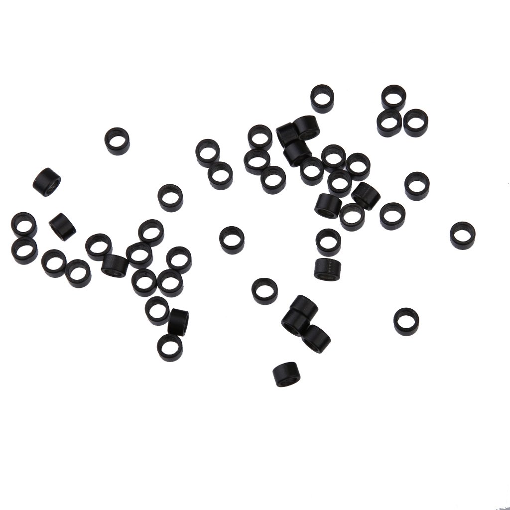 100 PCS Nano Rings Beads for Nano Tip Remy Hair Extensions - Black Silicone Lined Copper Micro Beads | Pre-Bonded Keratin Tipped Hair Extensions | Perfect for Salon Use, DIY Hair Extensions & Styling