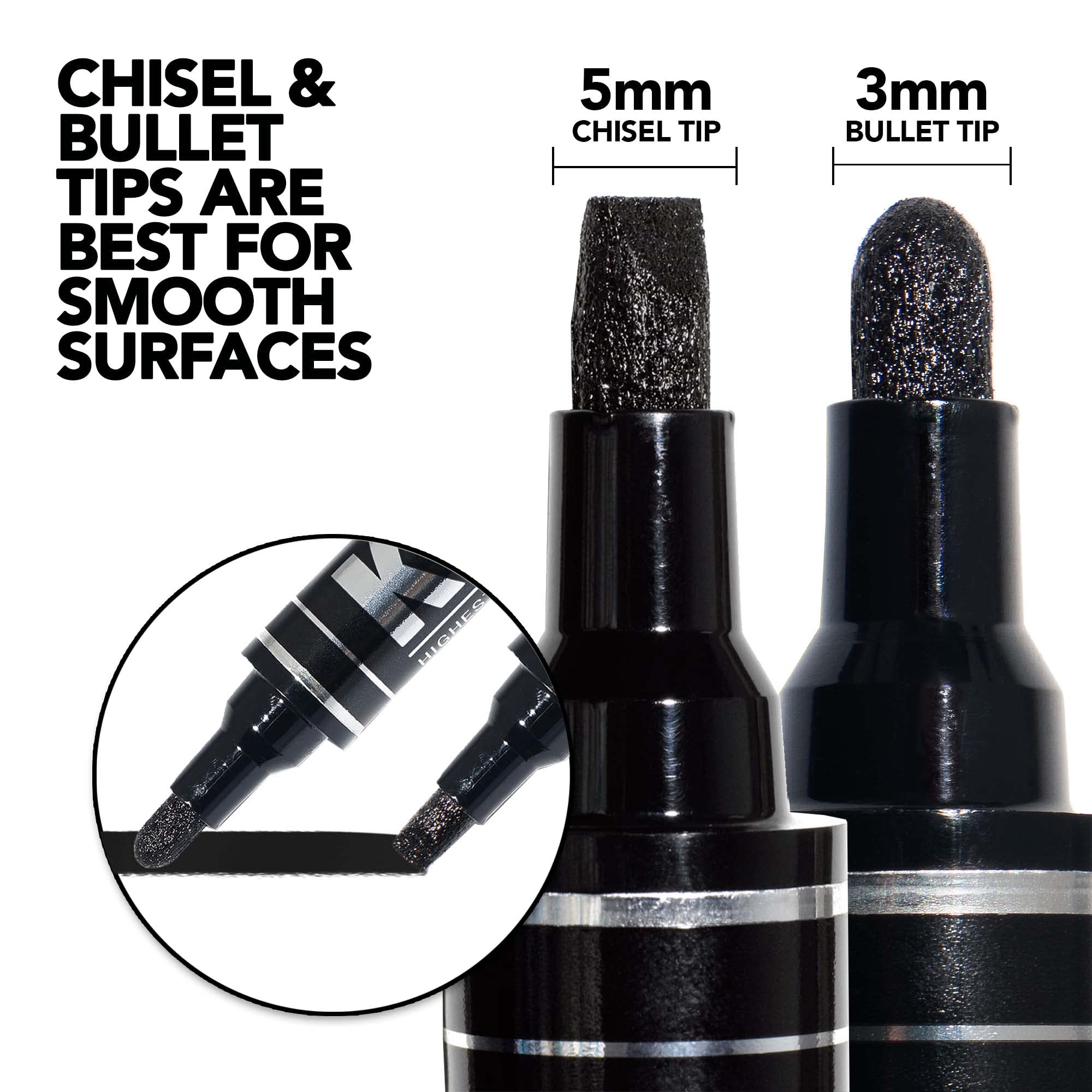 Krink K-70 Black Permanent Marker - Double-Sided Tip - Handcrafted in USA - Ideal for Art, Graffiti, Signage & Industrial Marking